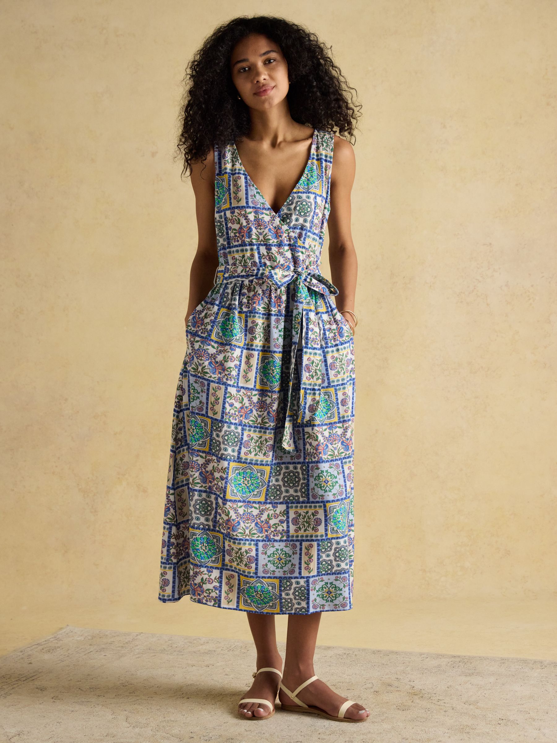 Eliza Blue Wrap Midi Dress - Image 5 of 8