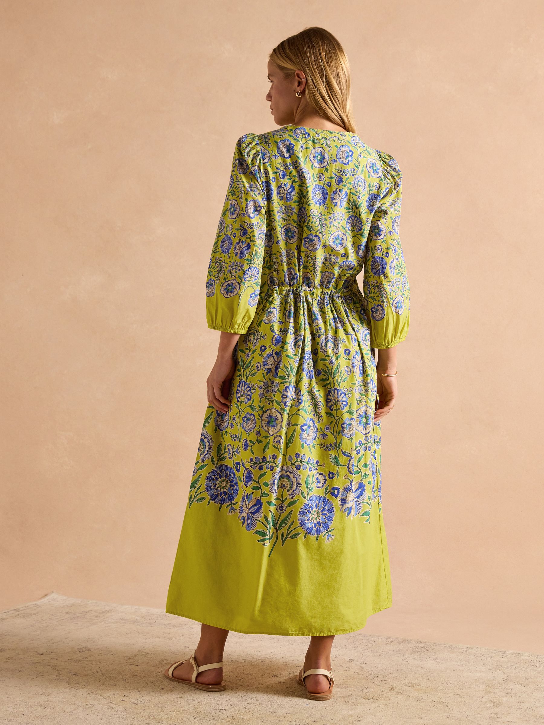 Anais Yellow Cotton Maxi Dress - Image 2 of 8
