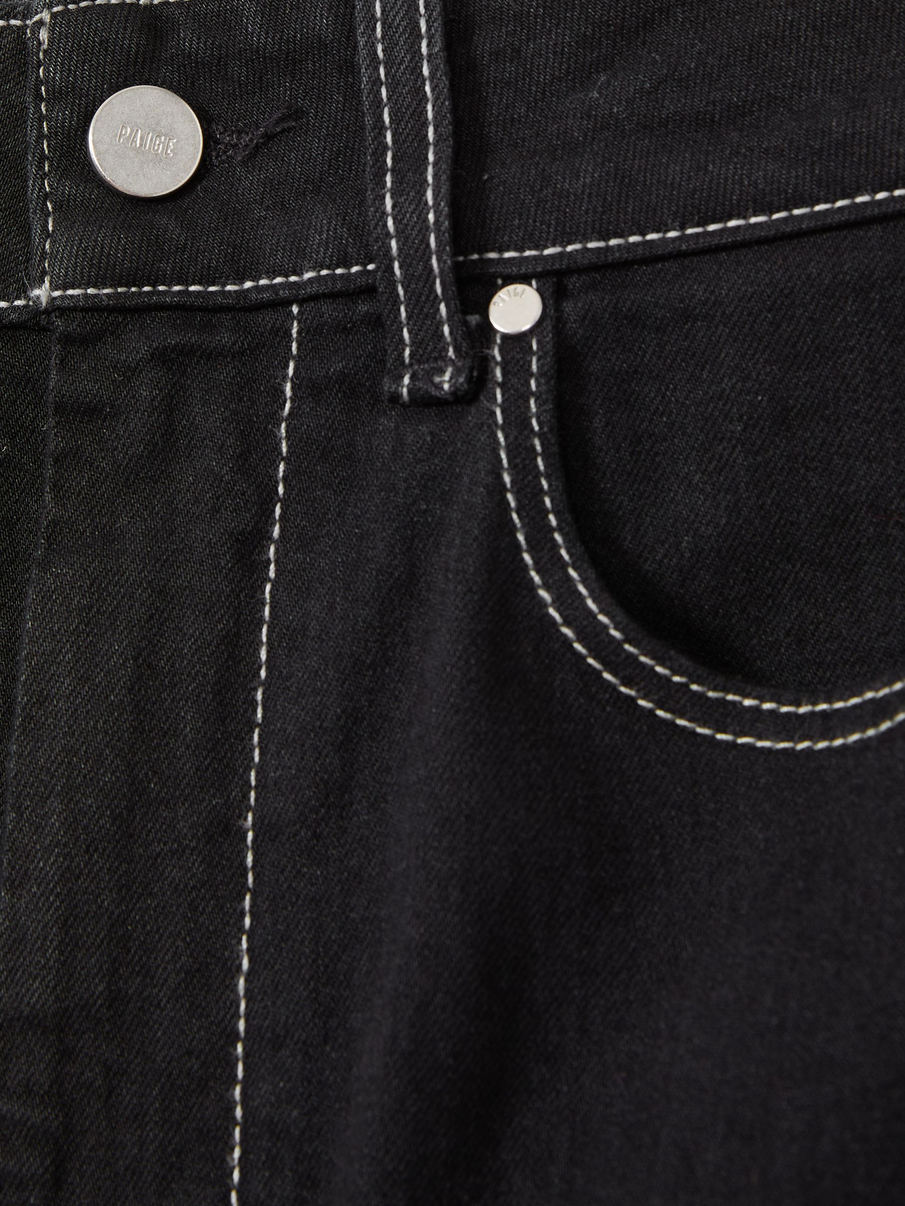 Paige Wide-Leg Cuffed Jeans in Black - Image 6 of 6