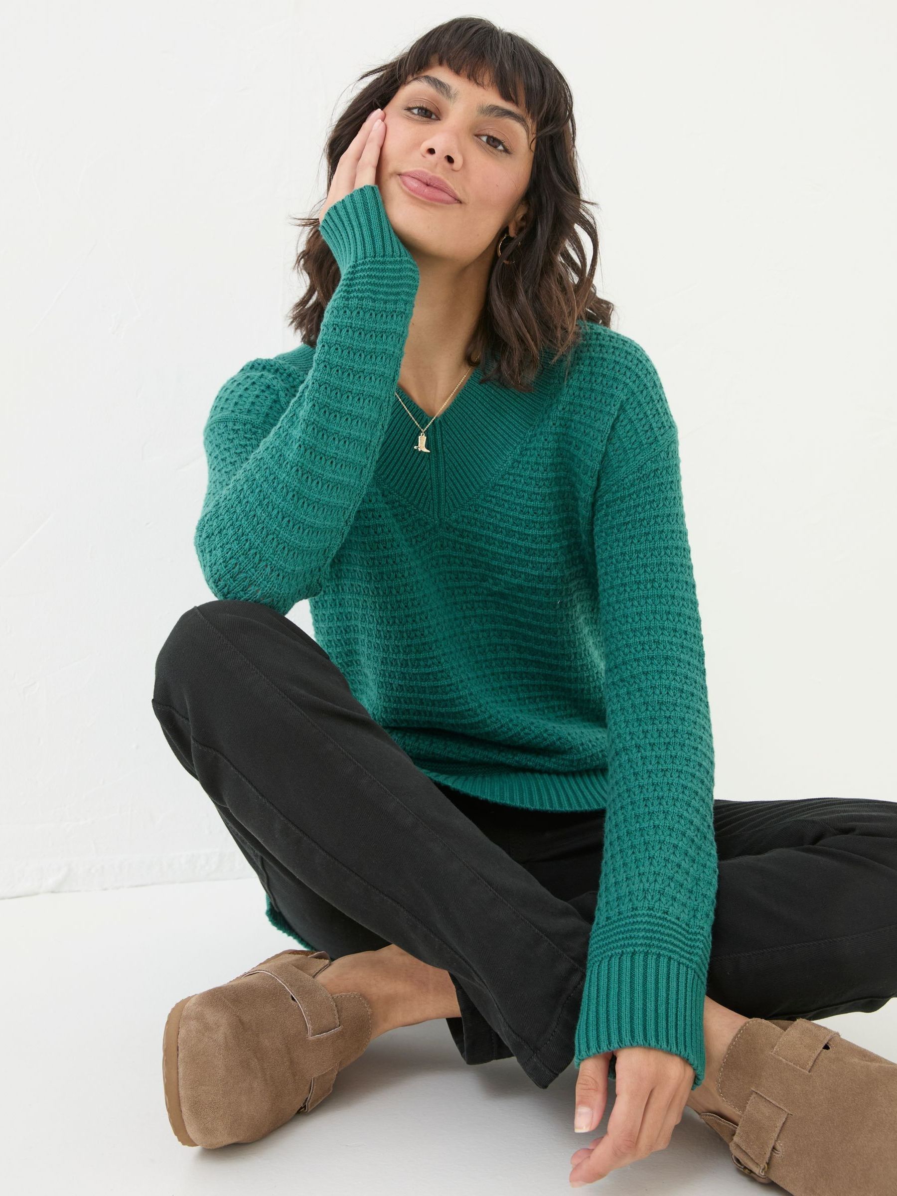 Green Fernlea Tunic 100% Cotton Jumper - Image 3 of 5