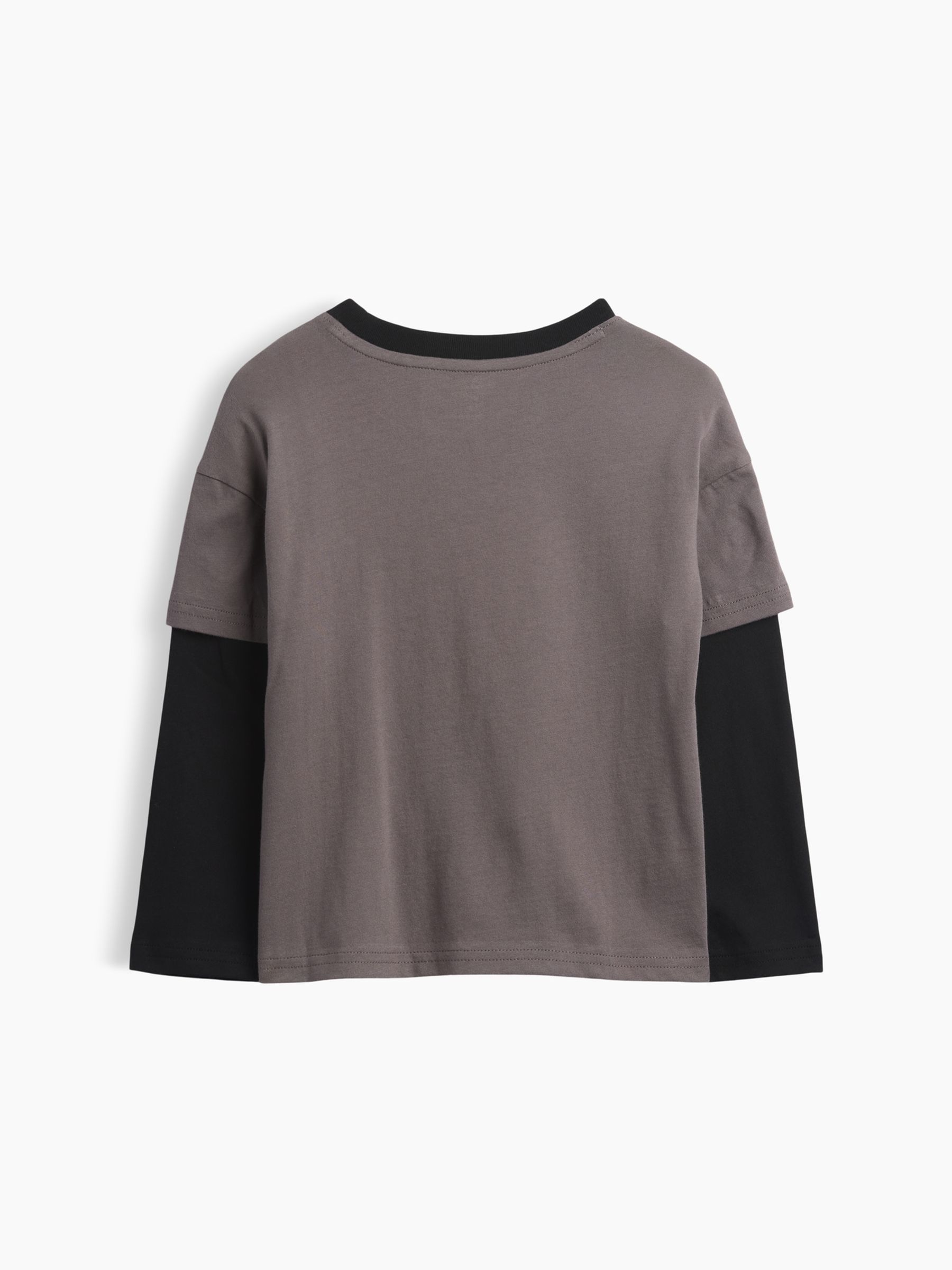 Grey/Black Graphic Long Sleeve T-Shirt - Image 2 of 3