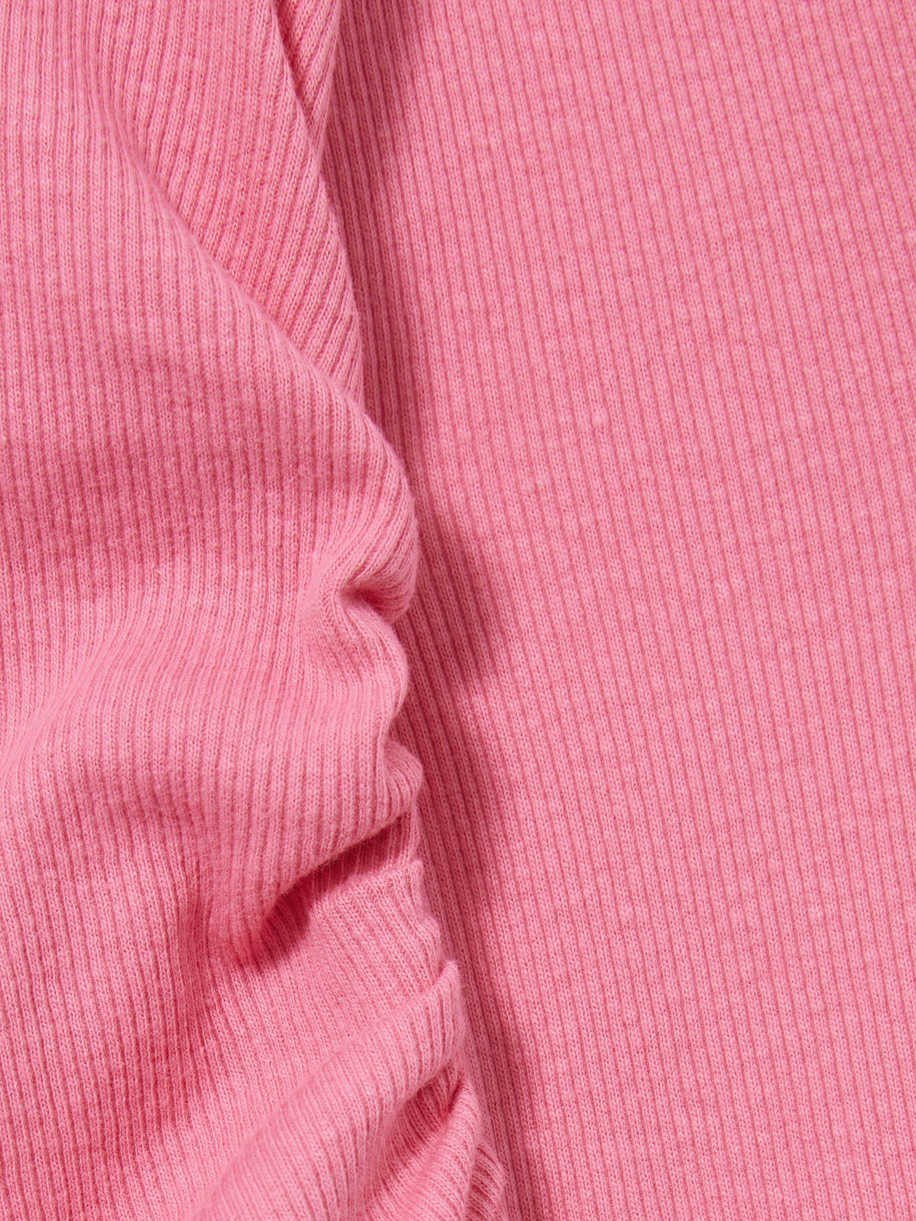 Cotton-Jersey Ruched Long-Sleeve T-Shirt in Pink - Image 4 of 4