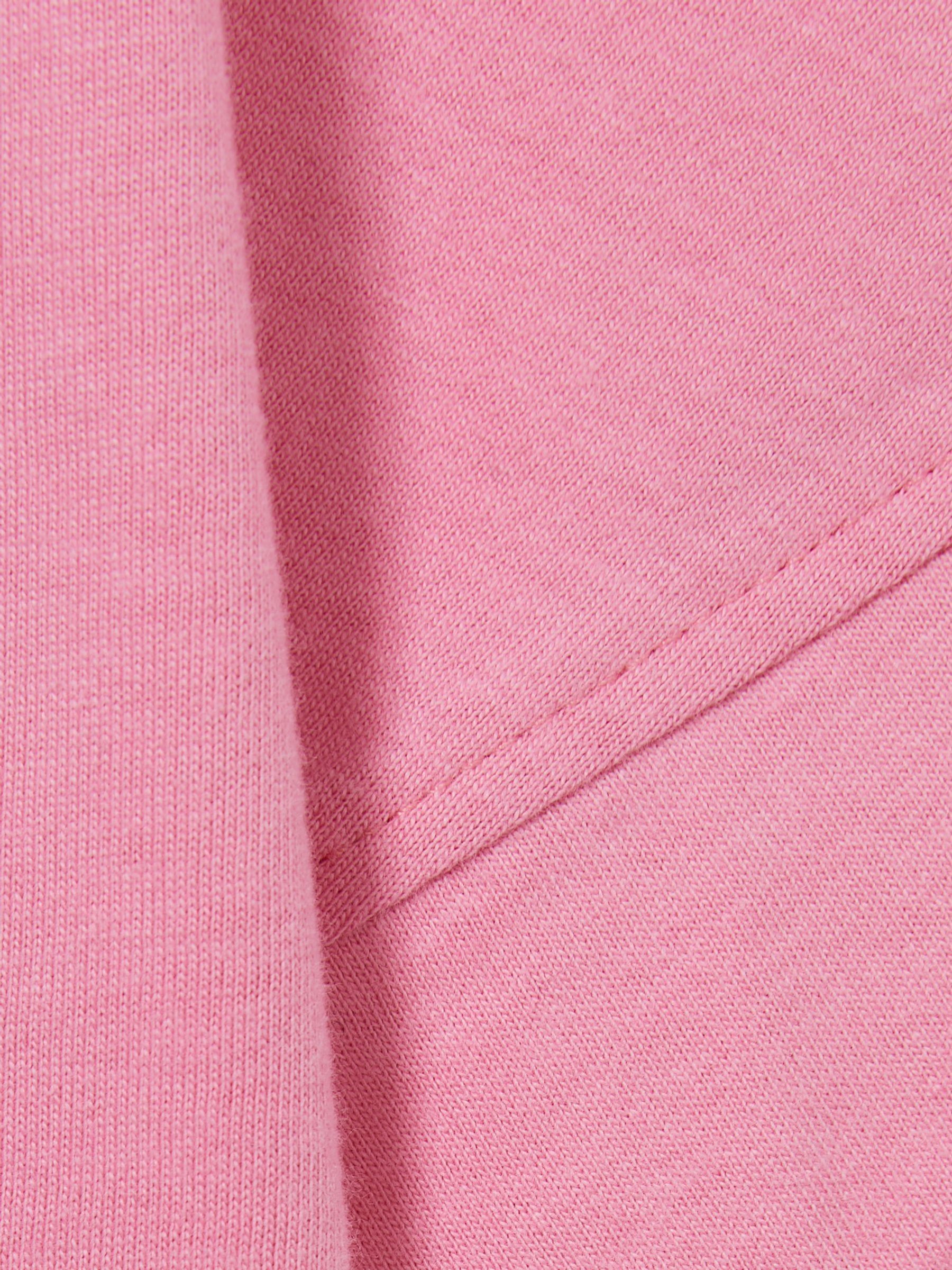 9-13 yrs Cotton Oversized Short-Sleeve T-Shirt in Bright Pink - Image 4 of 4