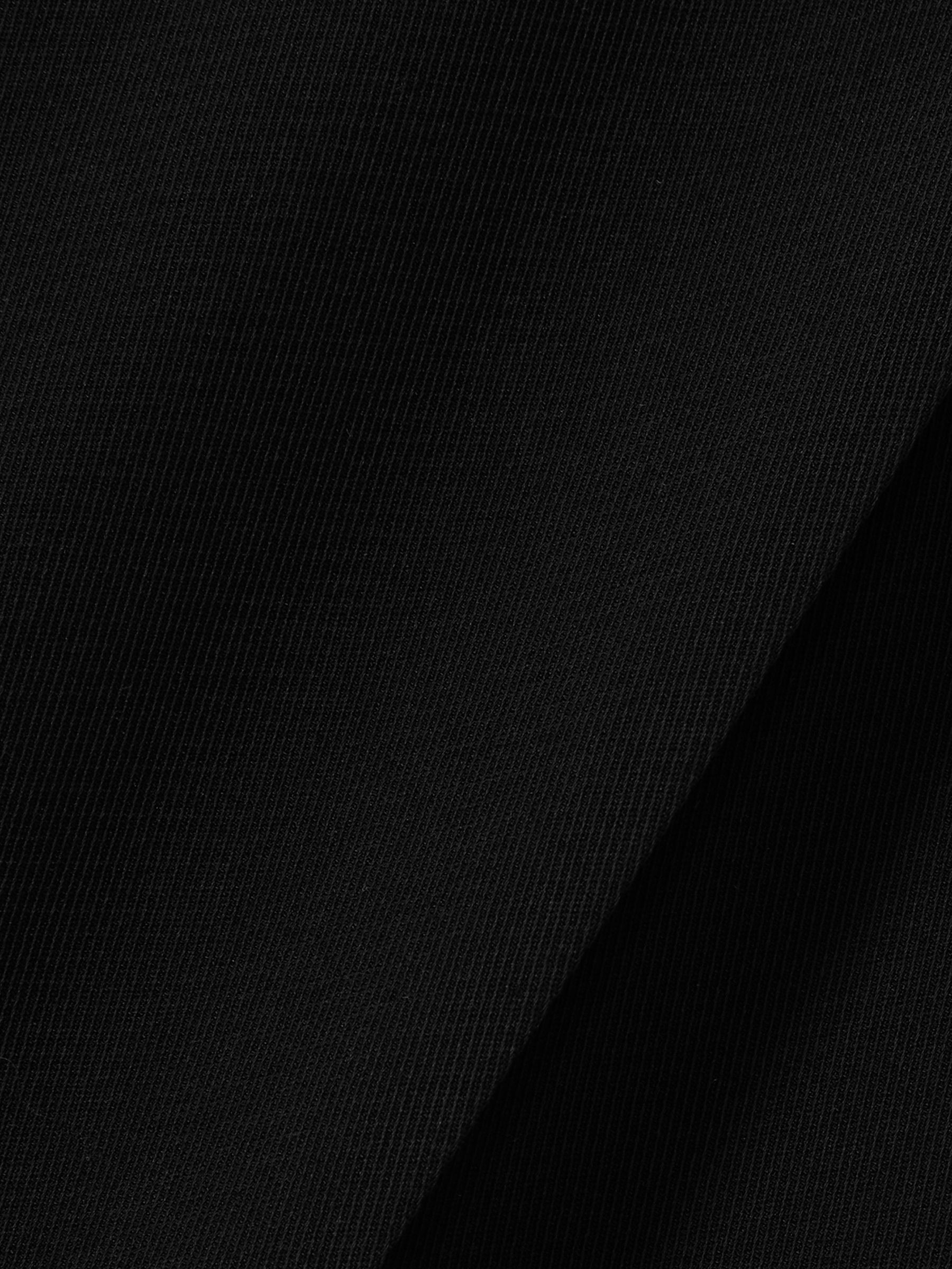 Elasticated-Waist Wide-Leg Twill Trousers in Black - image 2