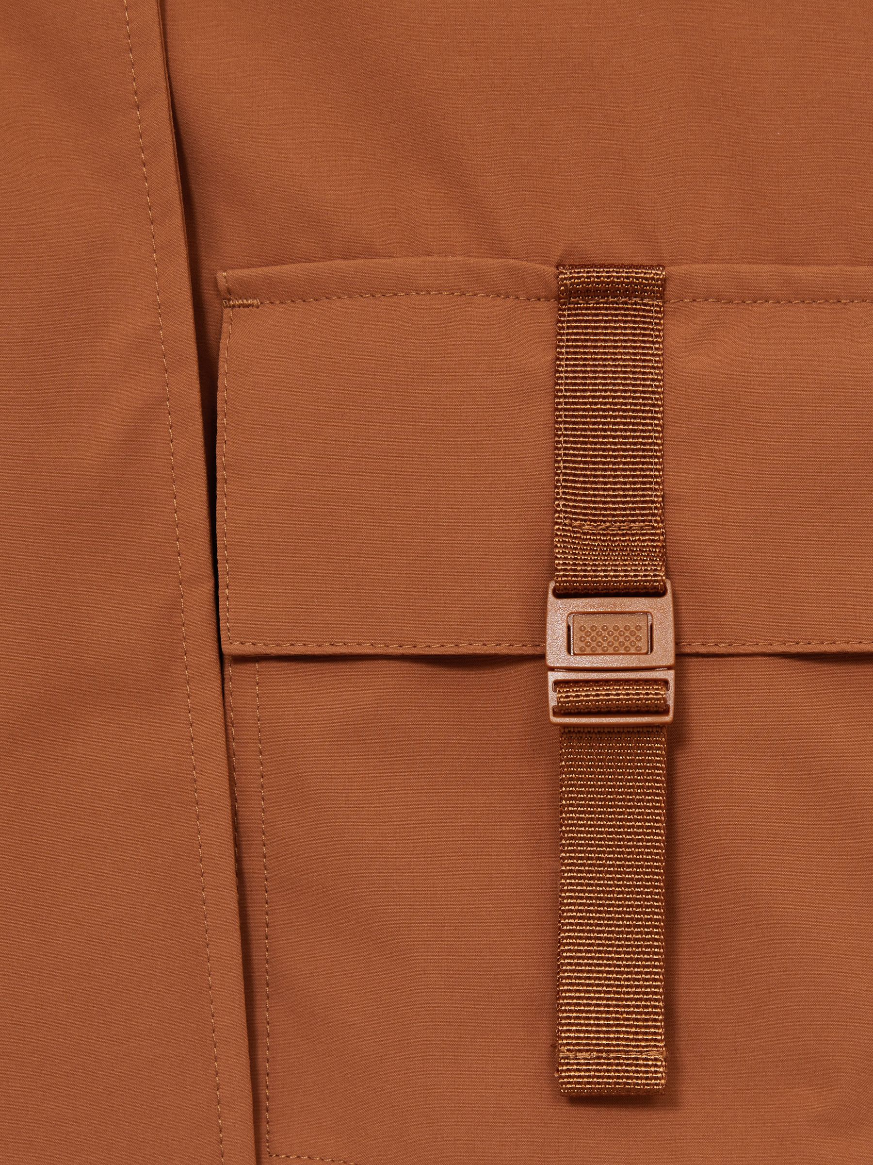 Technical Hooded Utility Jacket in Rust - Image 7 of 7