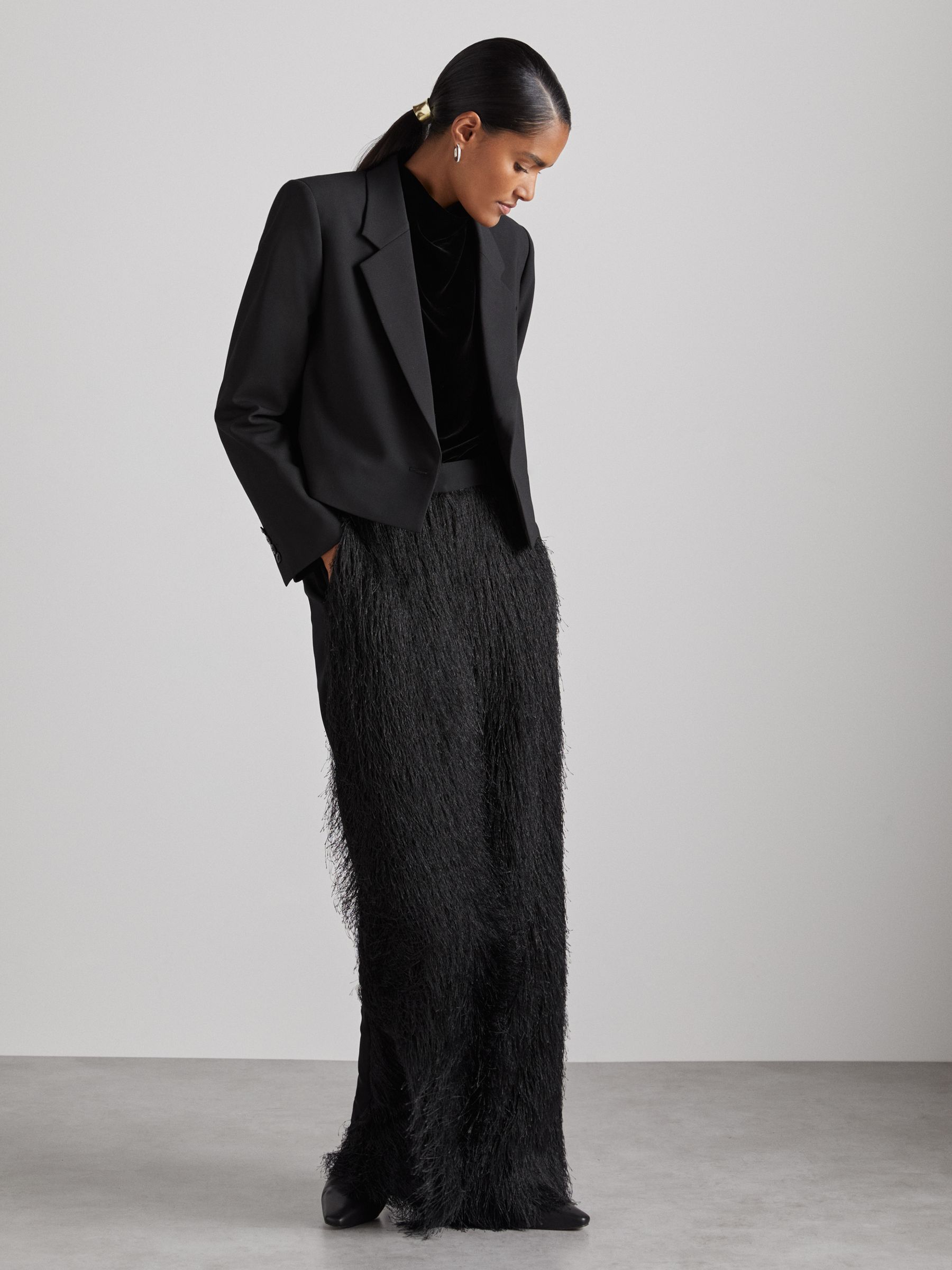 Atelier Cropped Blazer in Black - Image 1 of 6