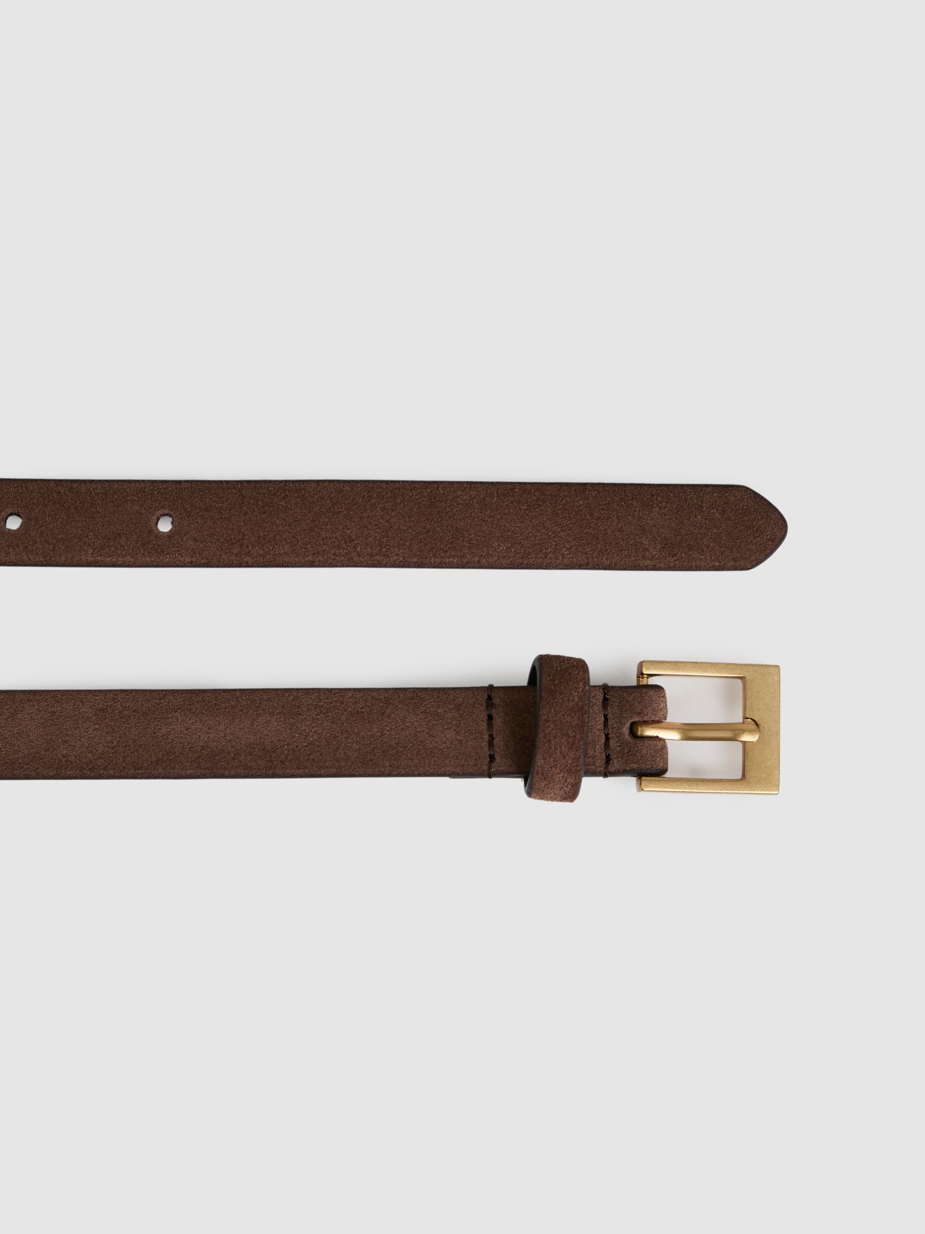Leather Skinny Belt in Rust - Image 3 of 4