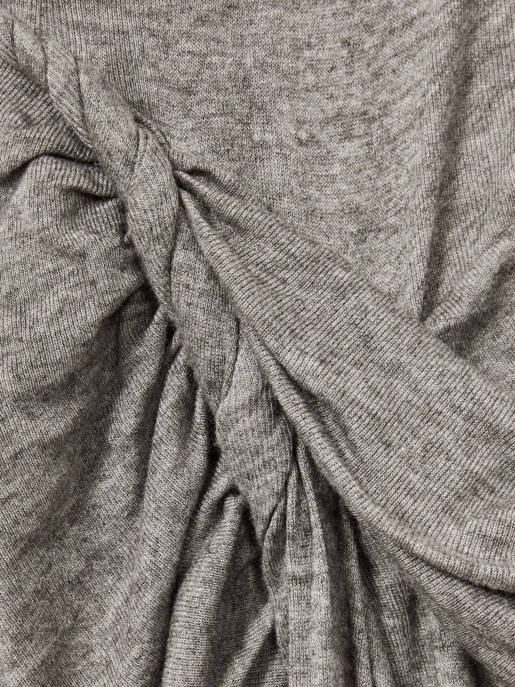Jersey Twist-Detail Midi Dress in Grey - Image 6 of 6