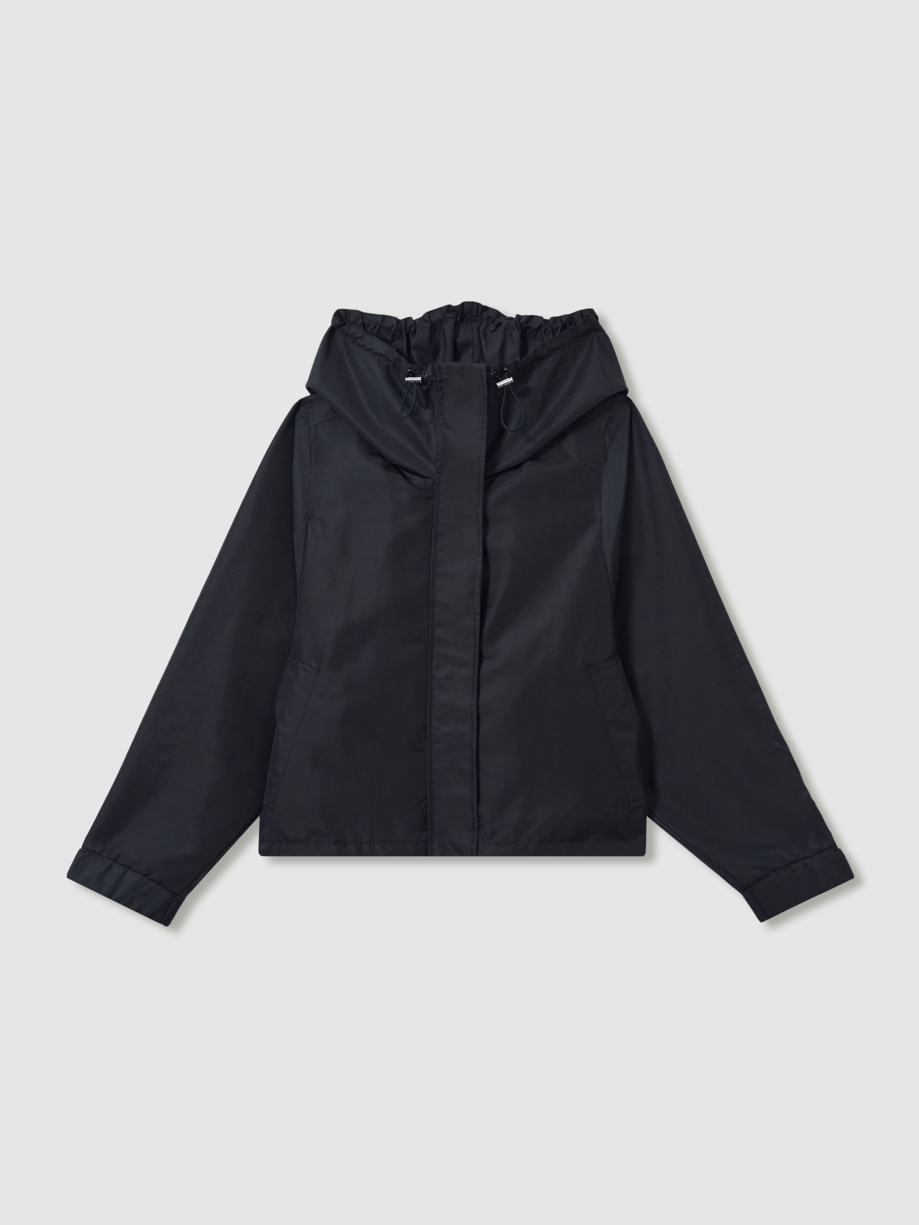 Technical Water-Repellent Hooded Jacket in Navy - Image 2 of 6