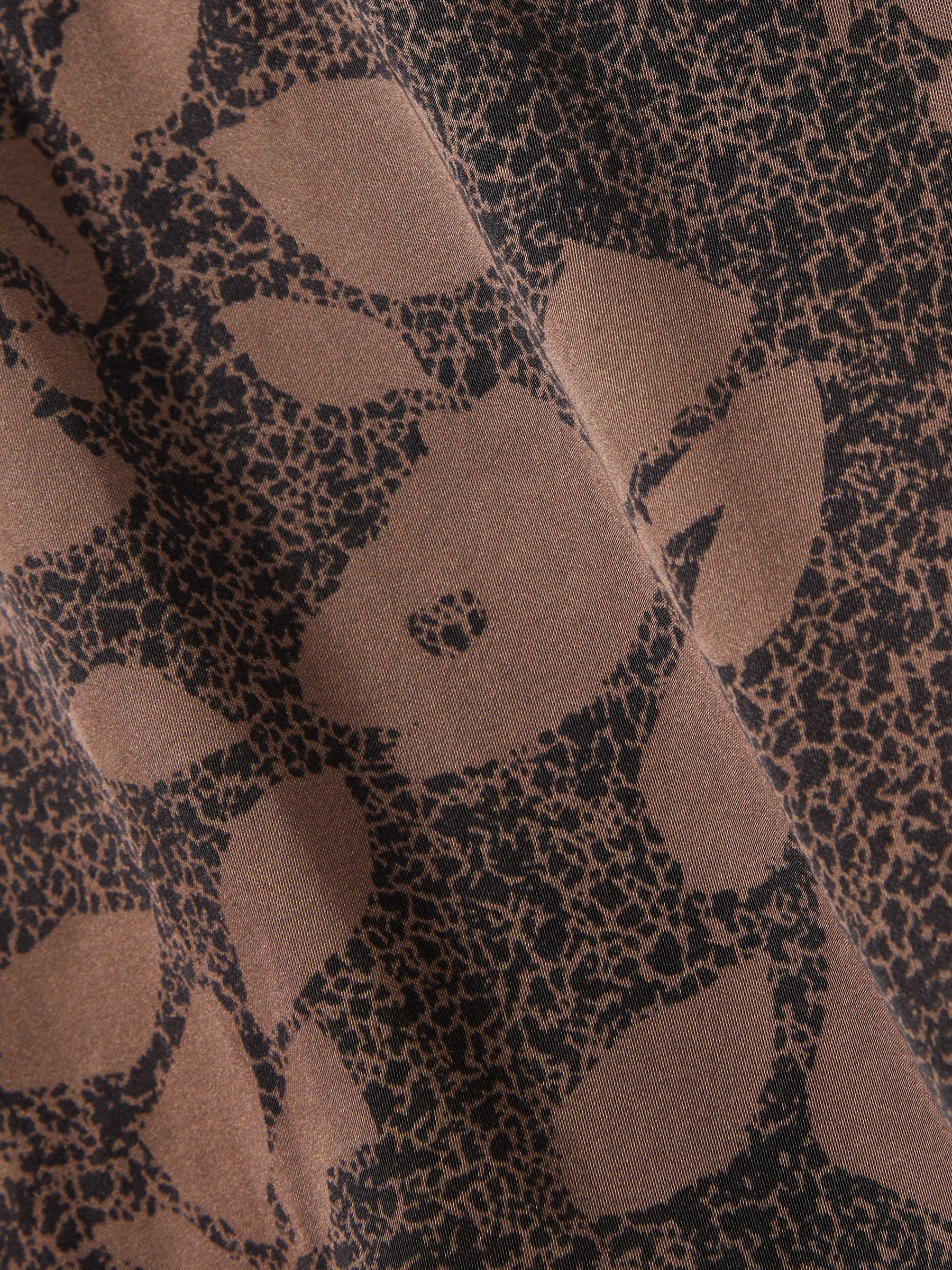 Satin Printed Pyjama Set in Mink/Black - Image 5 of 5
