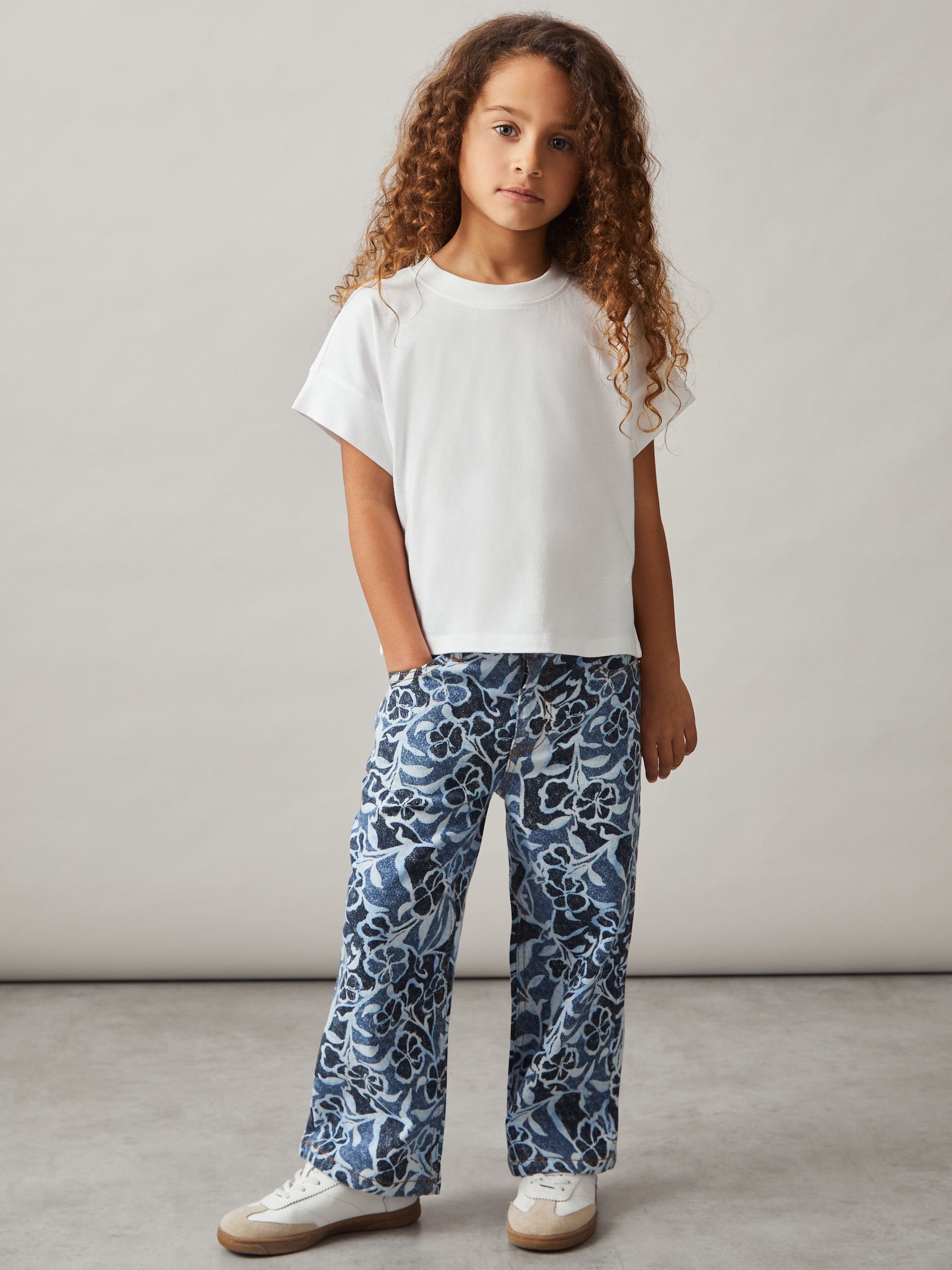 4-9 yrs Cotton Oversized Short-Sleeve T-Shirt in Ivory - Image 1 of 4
