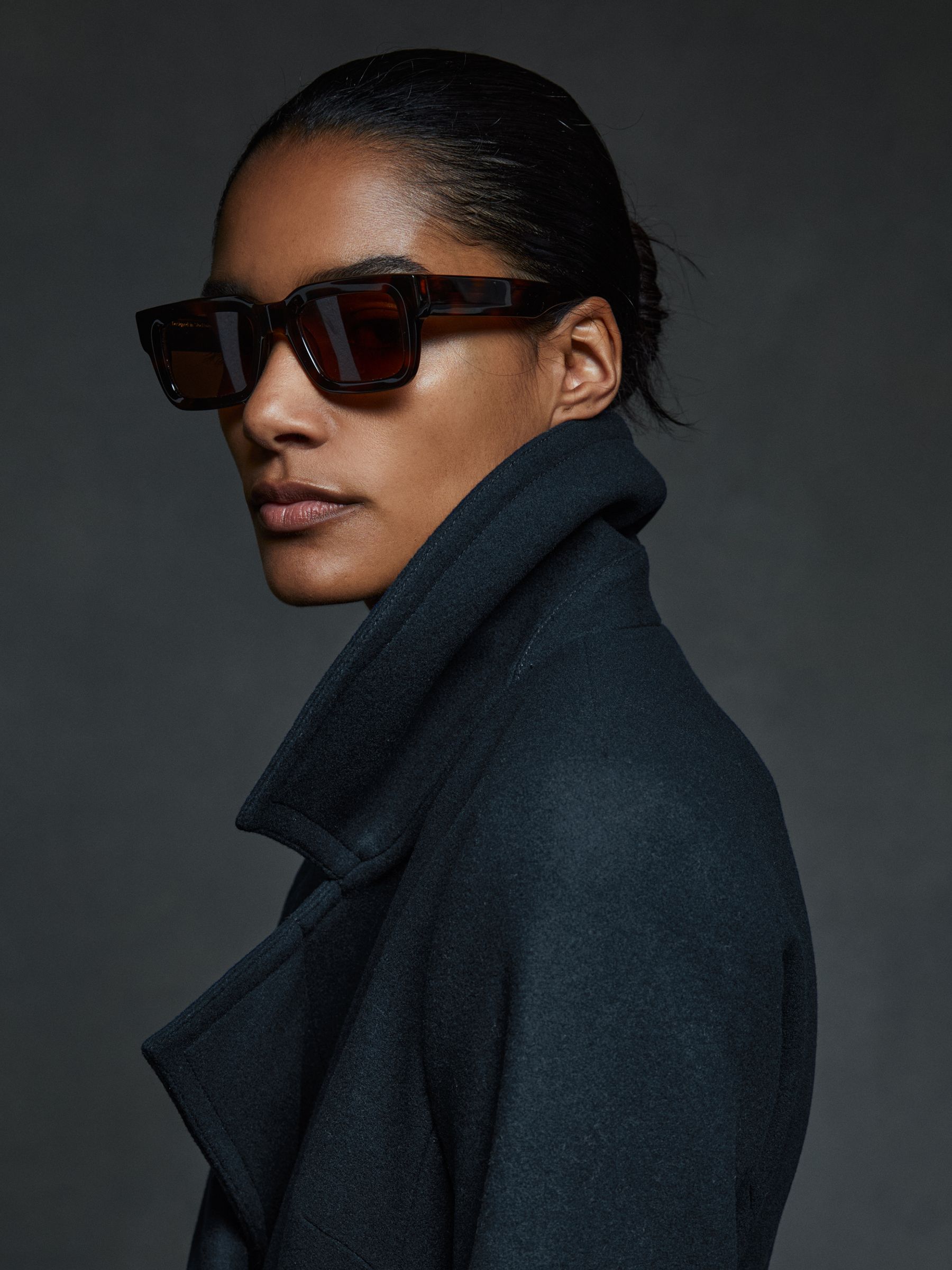 Petite Wool-Blend Belted Double-Breasted Coat With Cashmere in Teal - Image 3 of 6