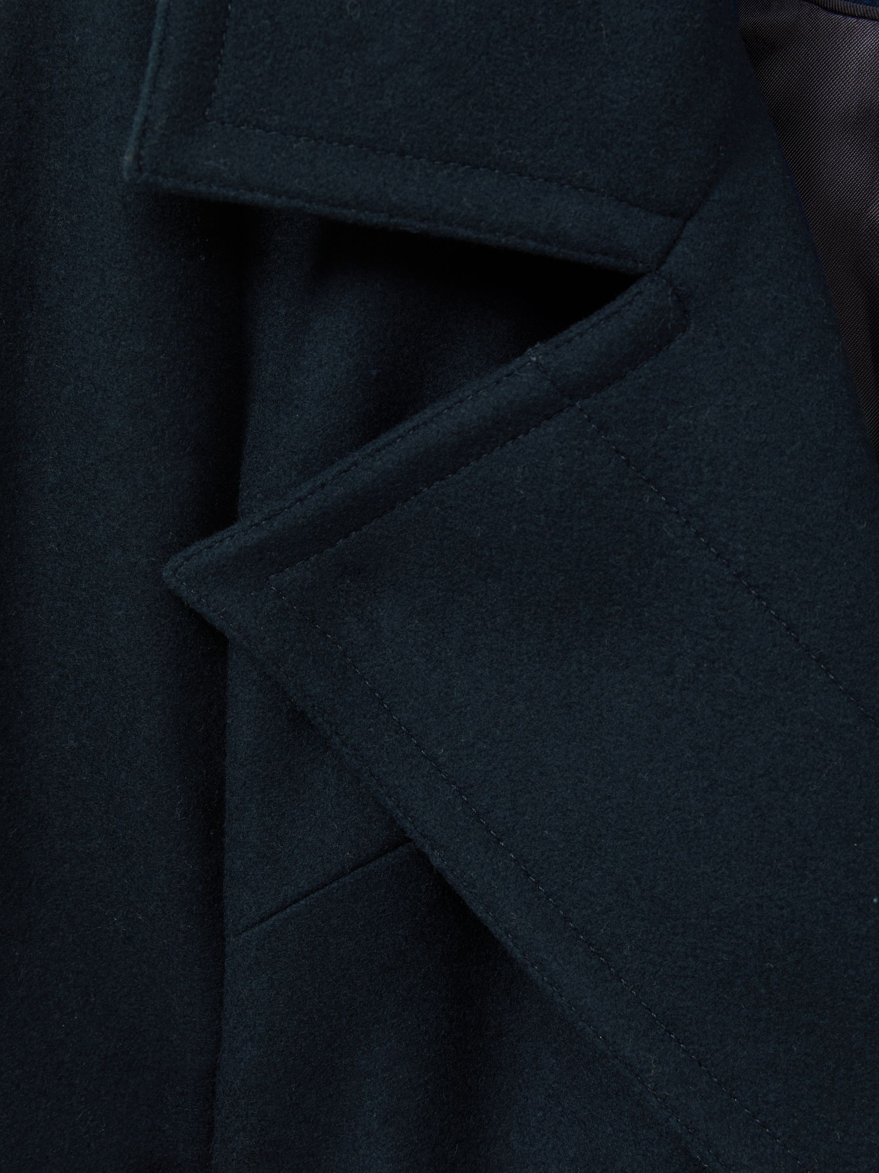 Petite Wool-Blend Belted Double-Breasted Coat With Cashmere in Teal - Image 5 of 6