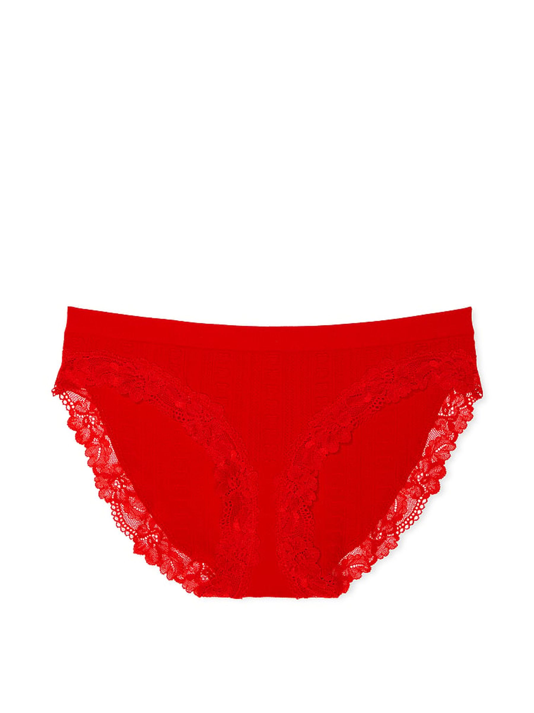 Lipstick Red Bikini Heart Pointelle Knickers - Image 3 of 3