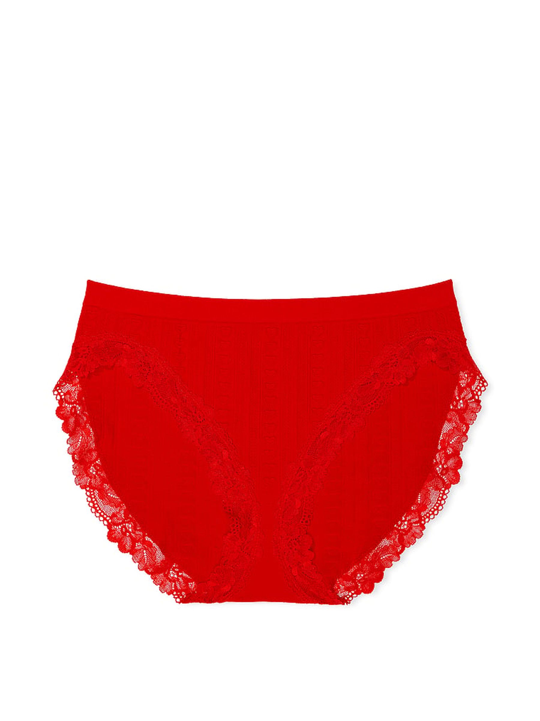 Lipstick Red Brief Heart Pointelle Knickers - Image 3 of 3