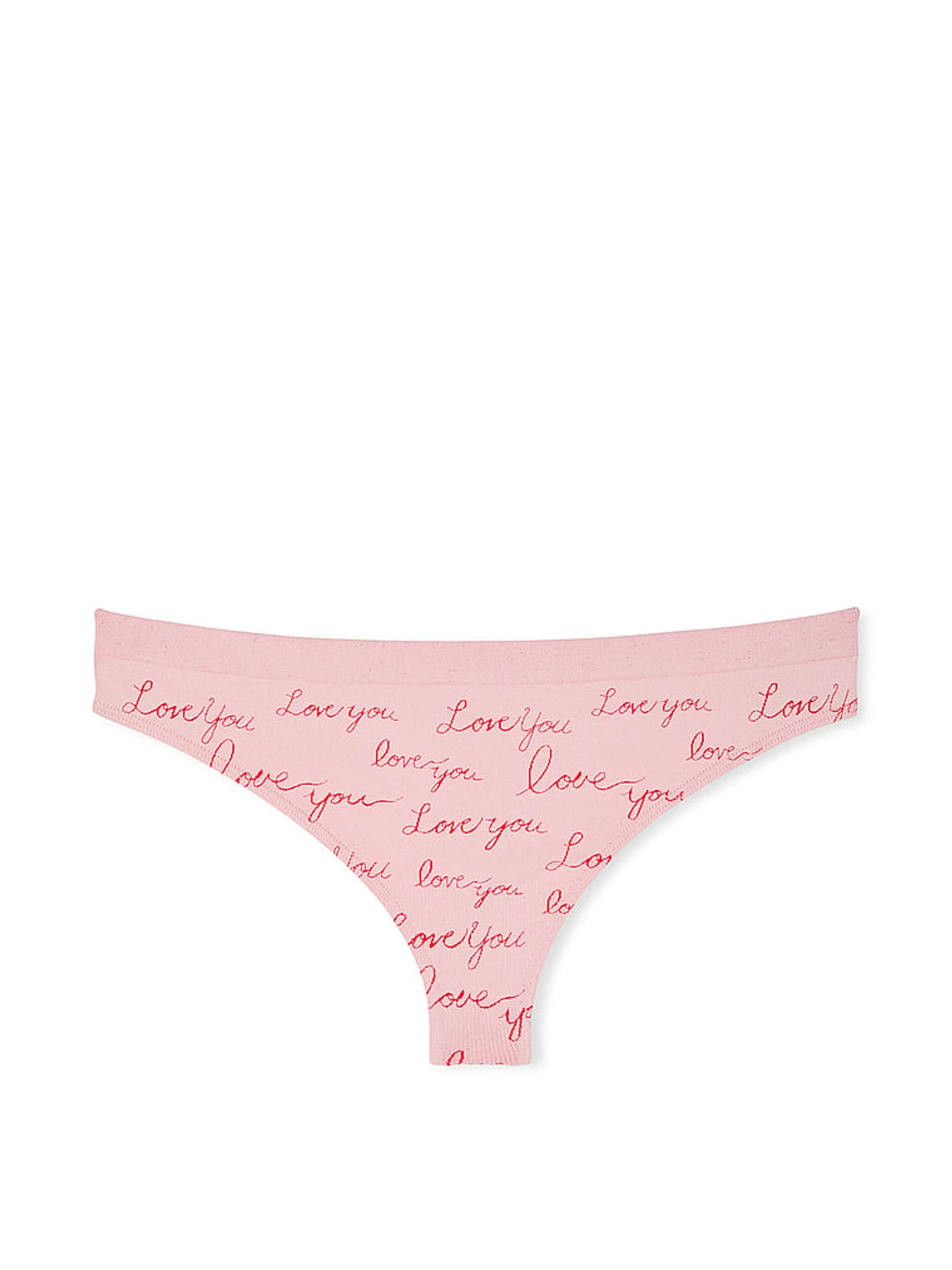 Love Print Pink Thong Knickers - Image 3 of 3