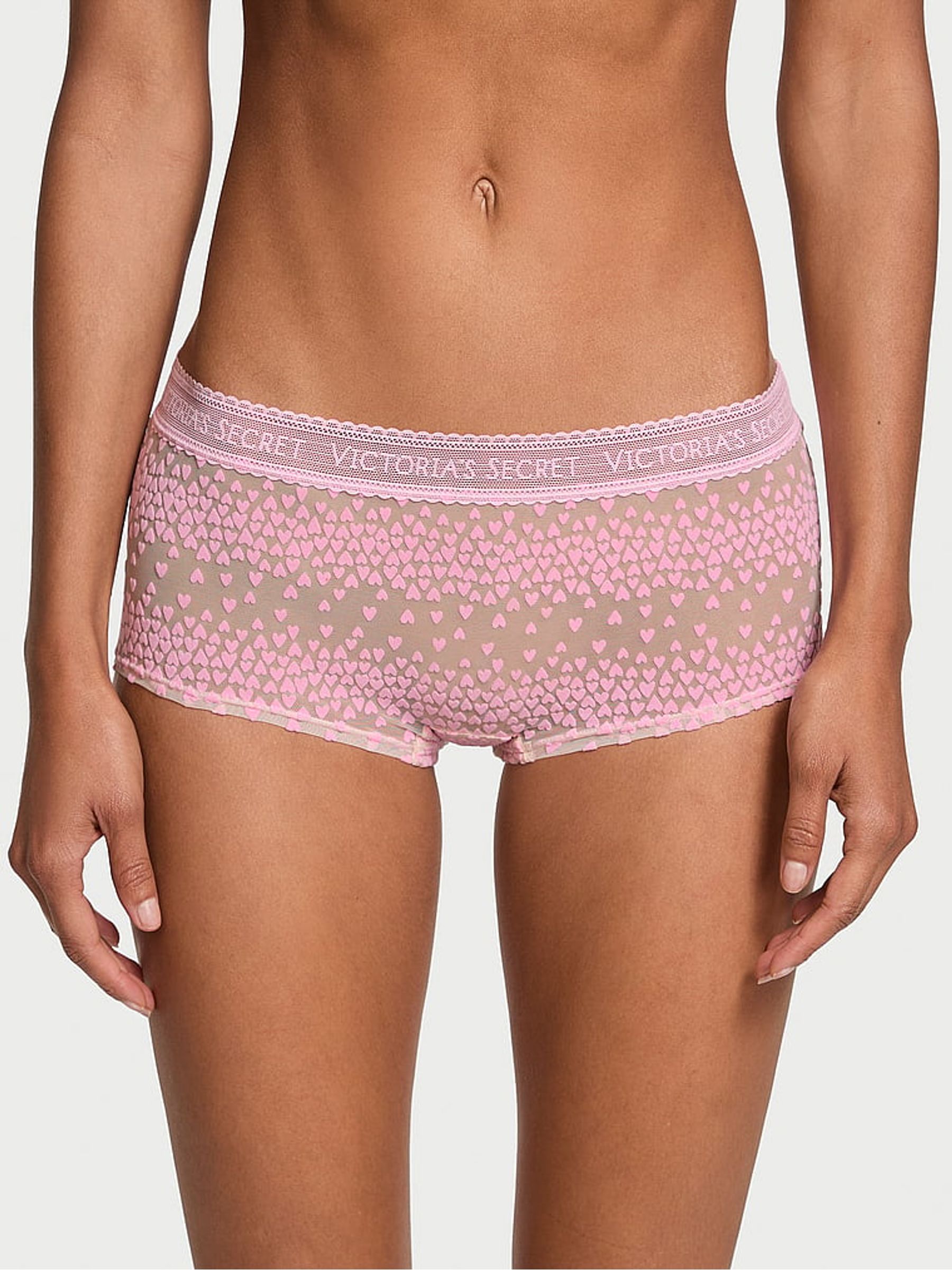 Cupid Pink Heart Short Logo Knickers - Image 1 of 3