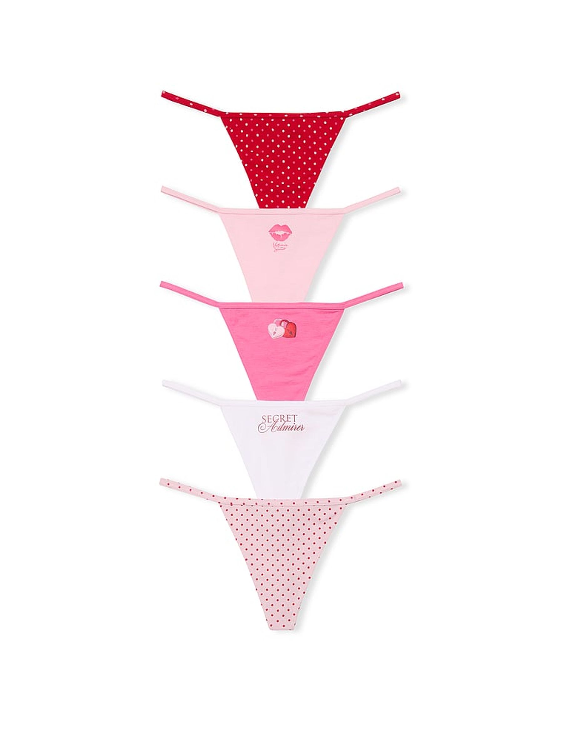 Red/Pink/White G String 5 Pack Knickers - Image 1 of 1