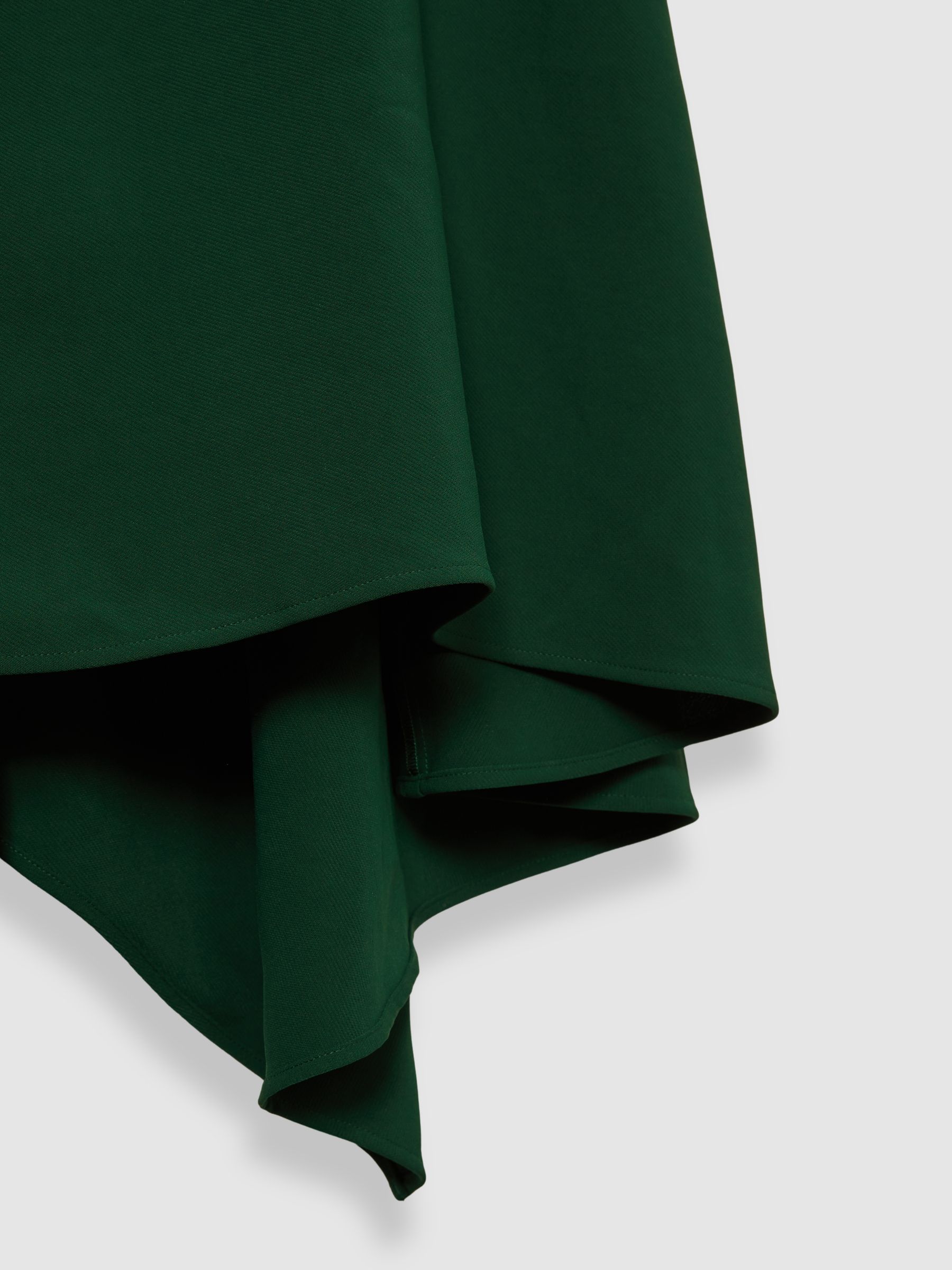High-Neck Drape Back Mini Dress in Green - Image 6 of 6