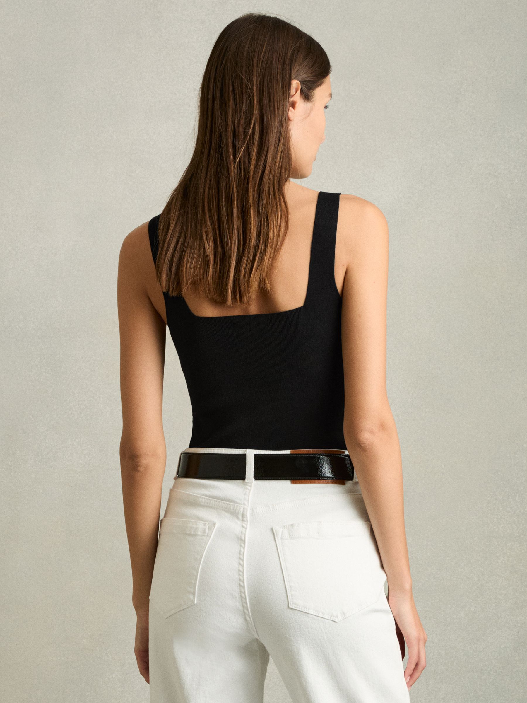 Knitted Square Neck Vest in Black - Image 5 of 7