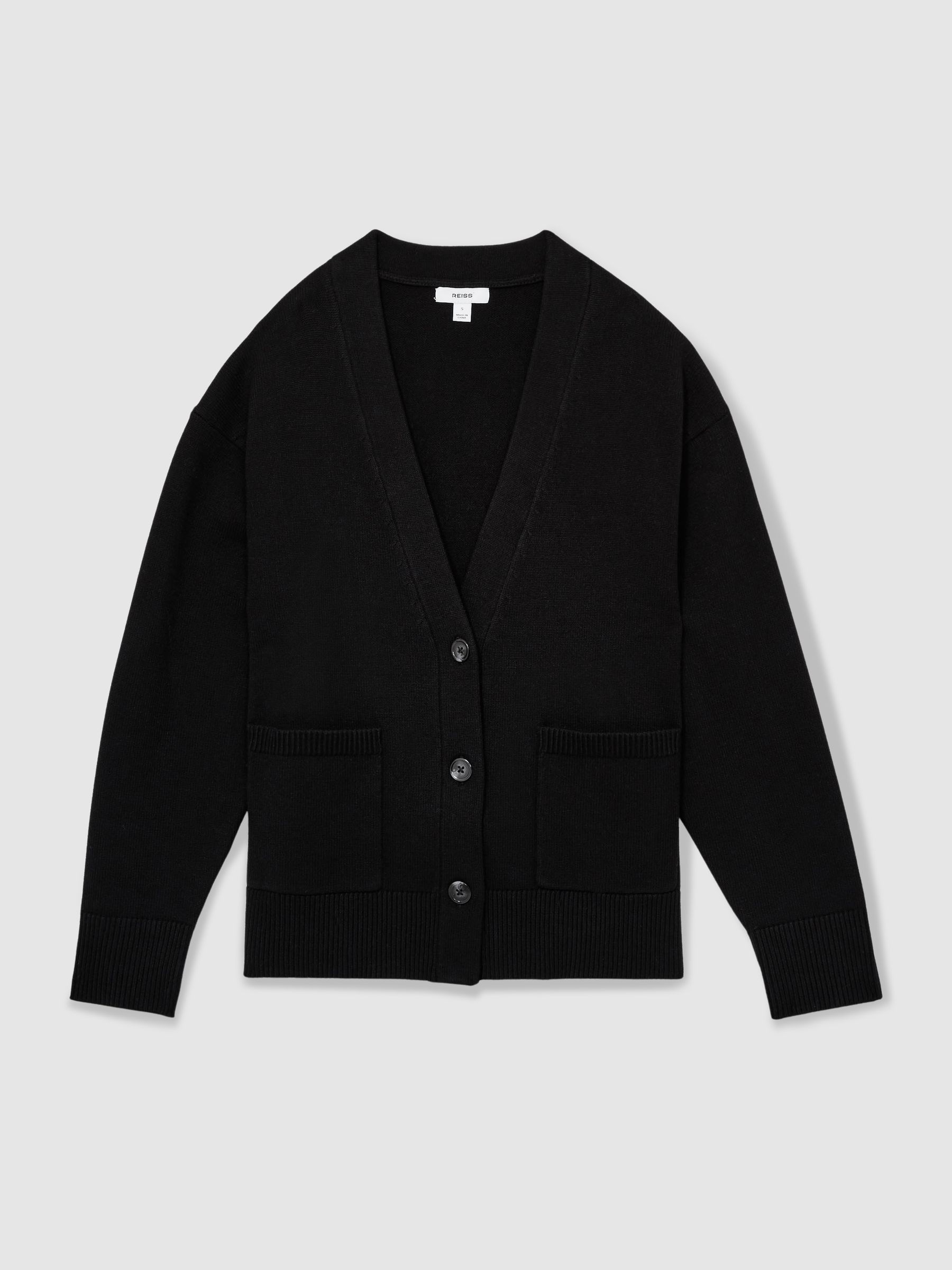 Chunky Knitted Cardigan in Black - Image 2 of 6