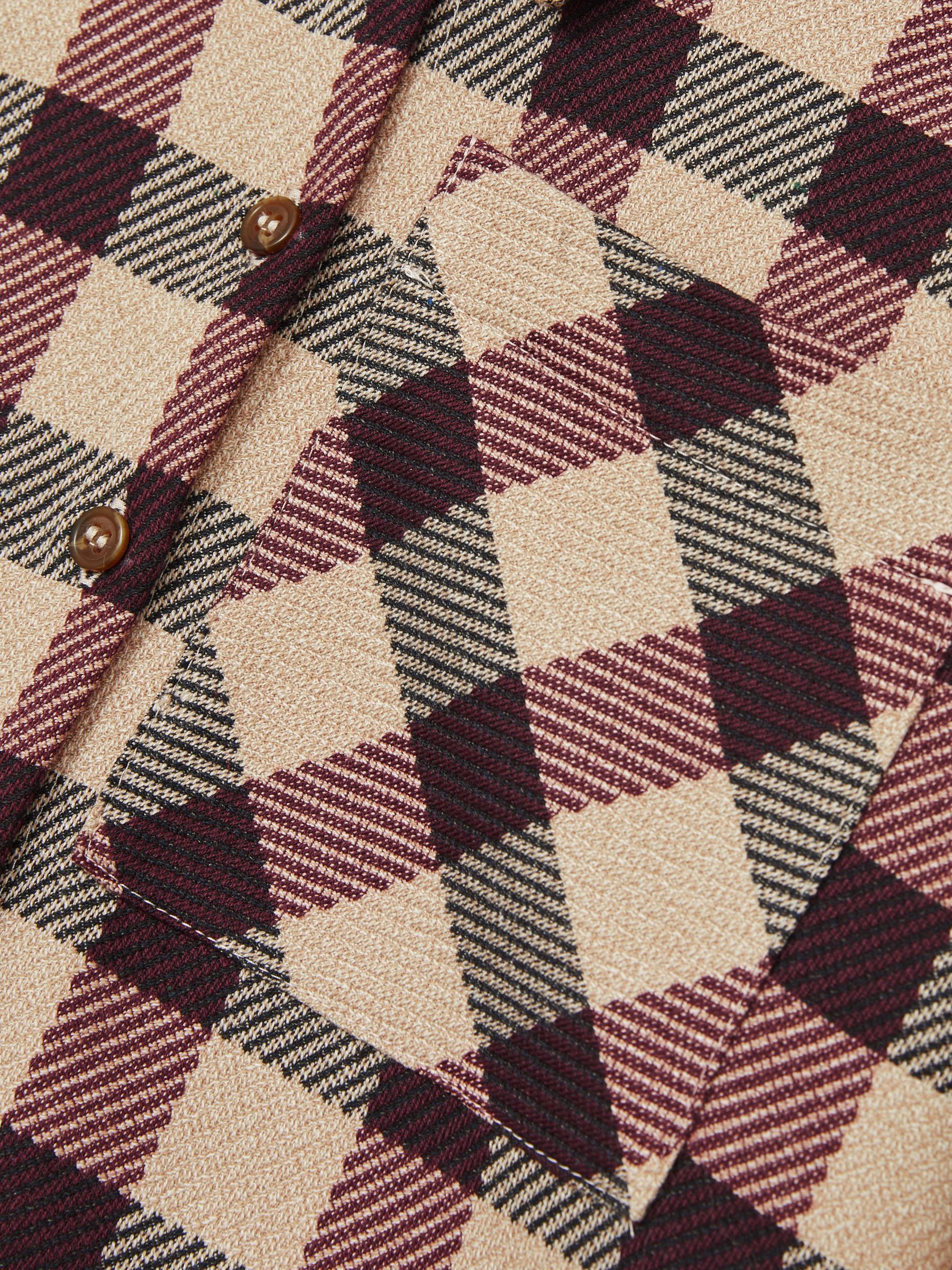 9-13 yrs Oversized Woven Check Shirt in Burgundy - Image 4 of 4