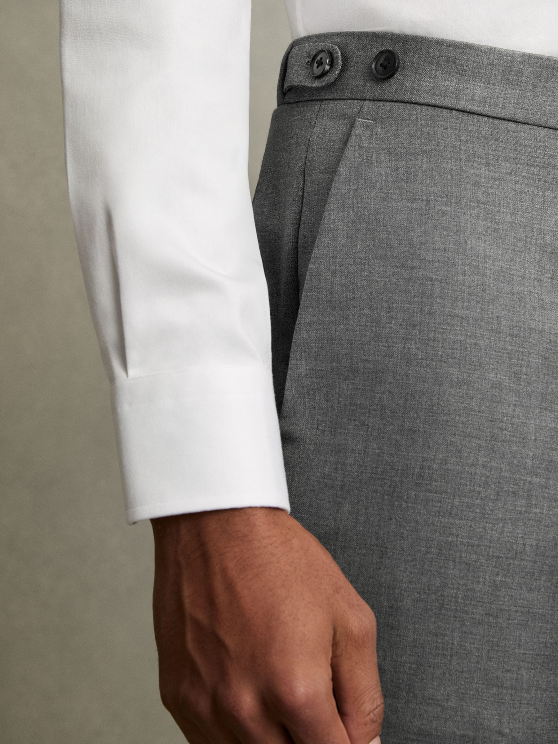 Slim-Fit Wool Suit Trousers in Grey - Image 5 of 7