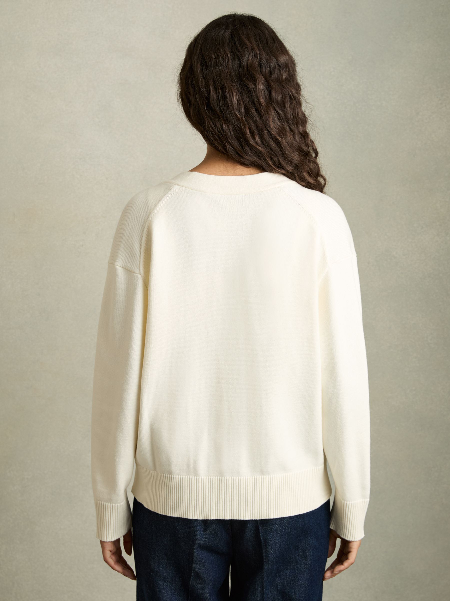 Chunky Knitted Cardigan in Ivory - Image 4 of 6