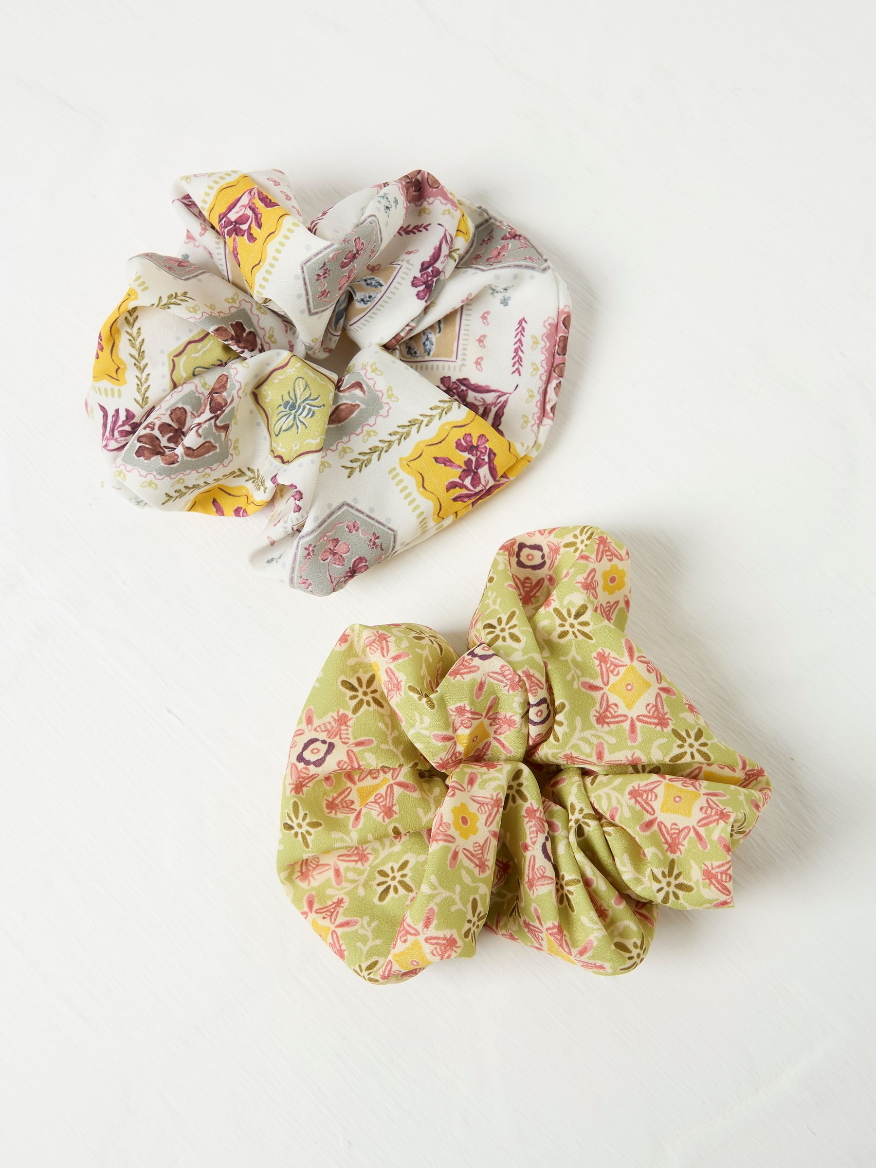 Green Beeble Printed Scrunchies 2 Pack - Image 1 of 2
