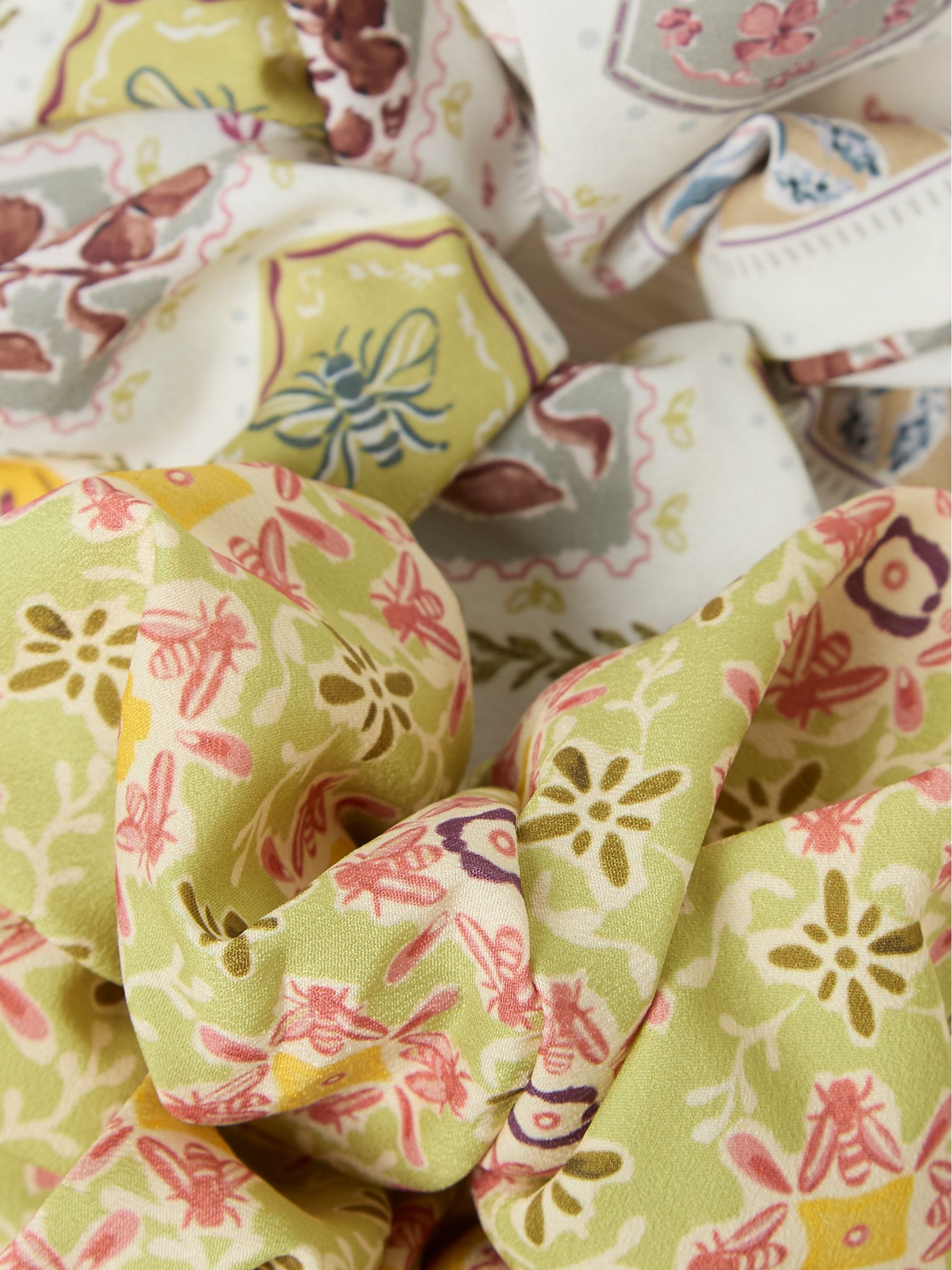 Green Beeble Printed Scrunchies 2 Pack - Image 2 of 2