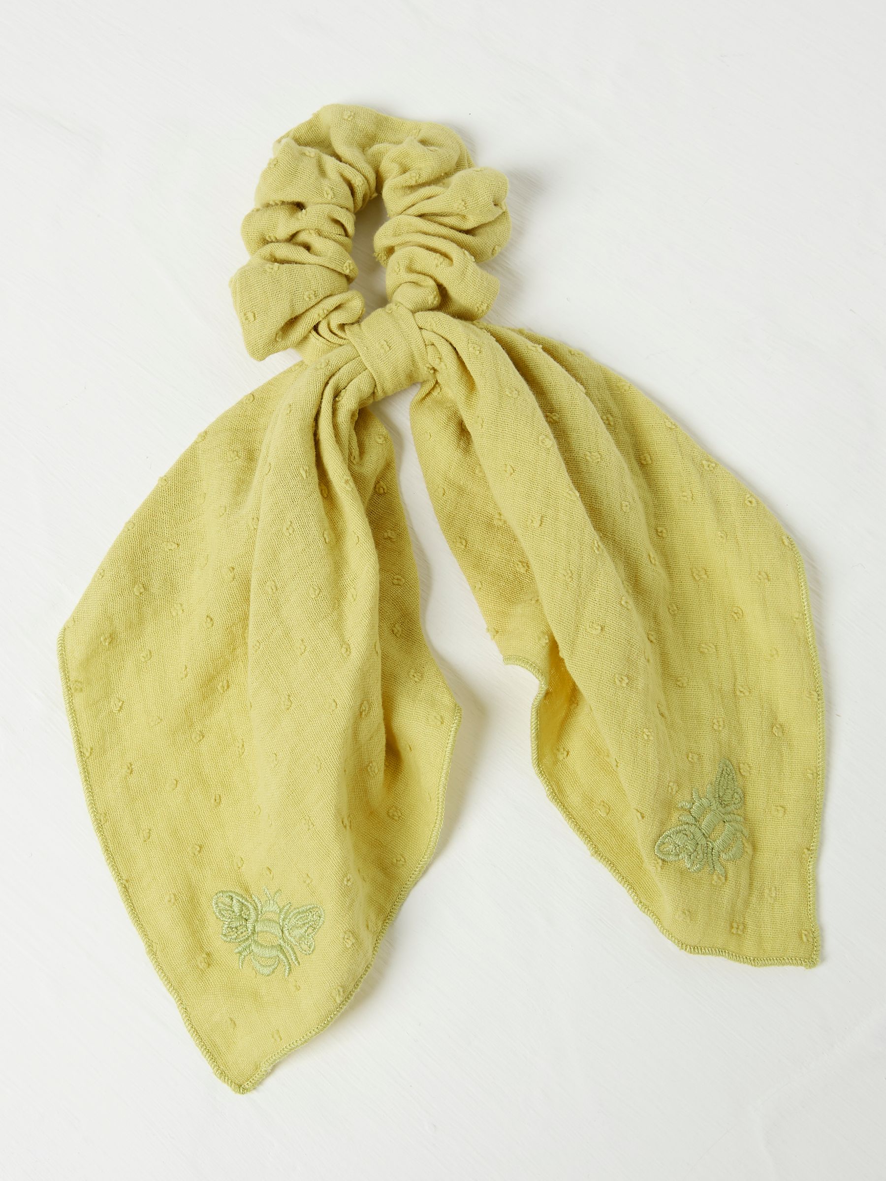 Green Beeble Embroidered Tie Scrunchie - Image 3 of 4