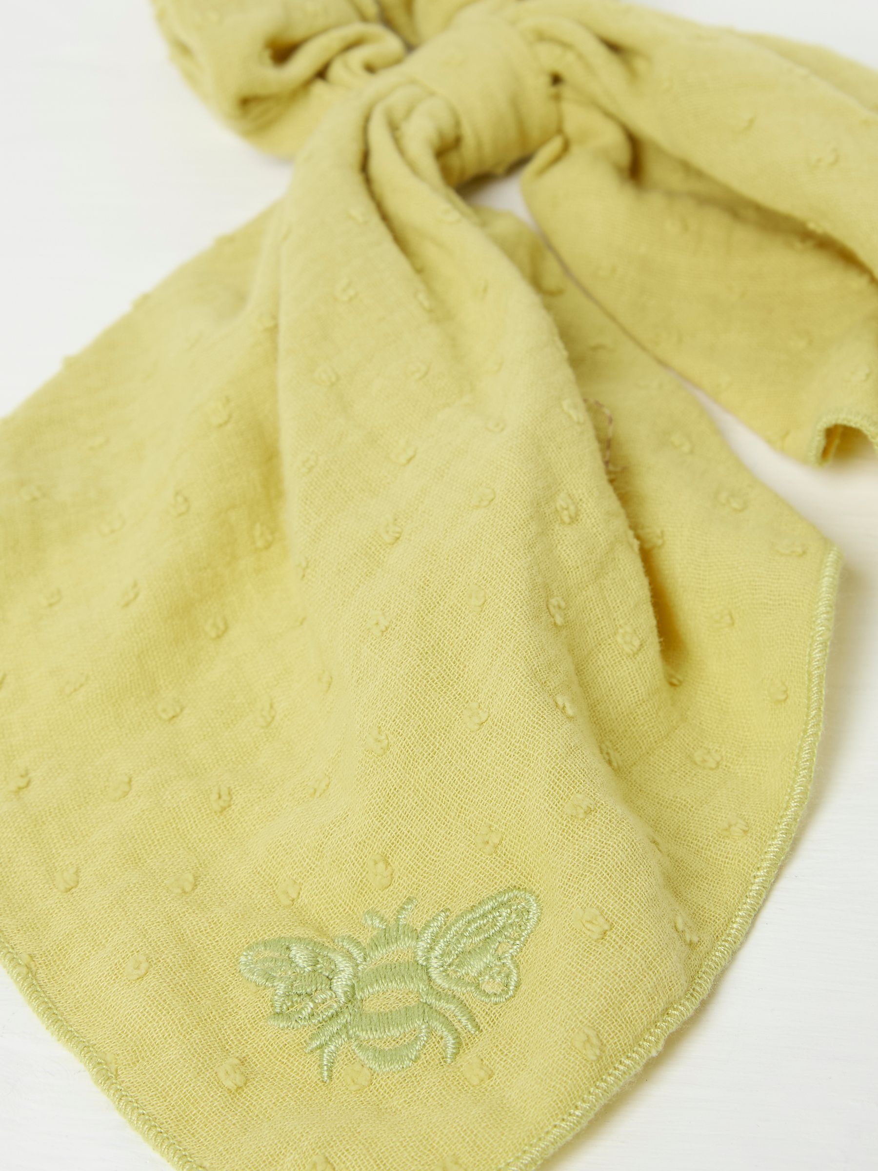 Green Beeble Embroidered Tie Scrunchie - Image 4 of 4