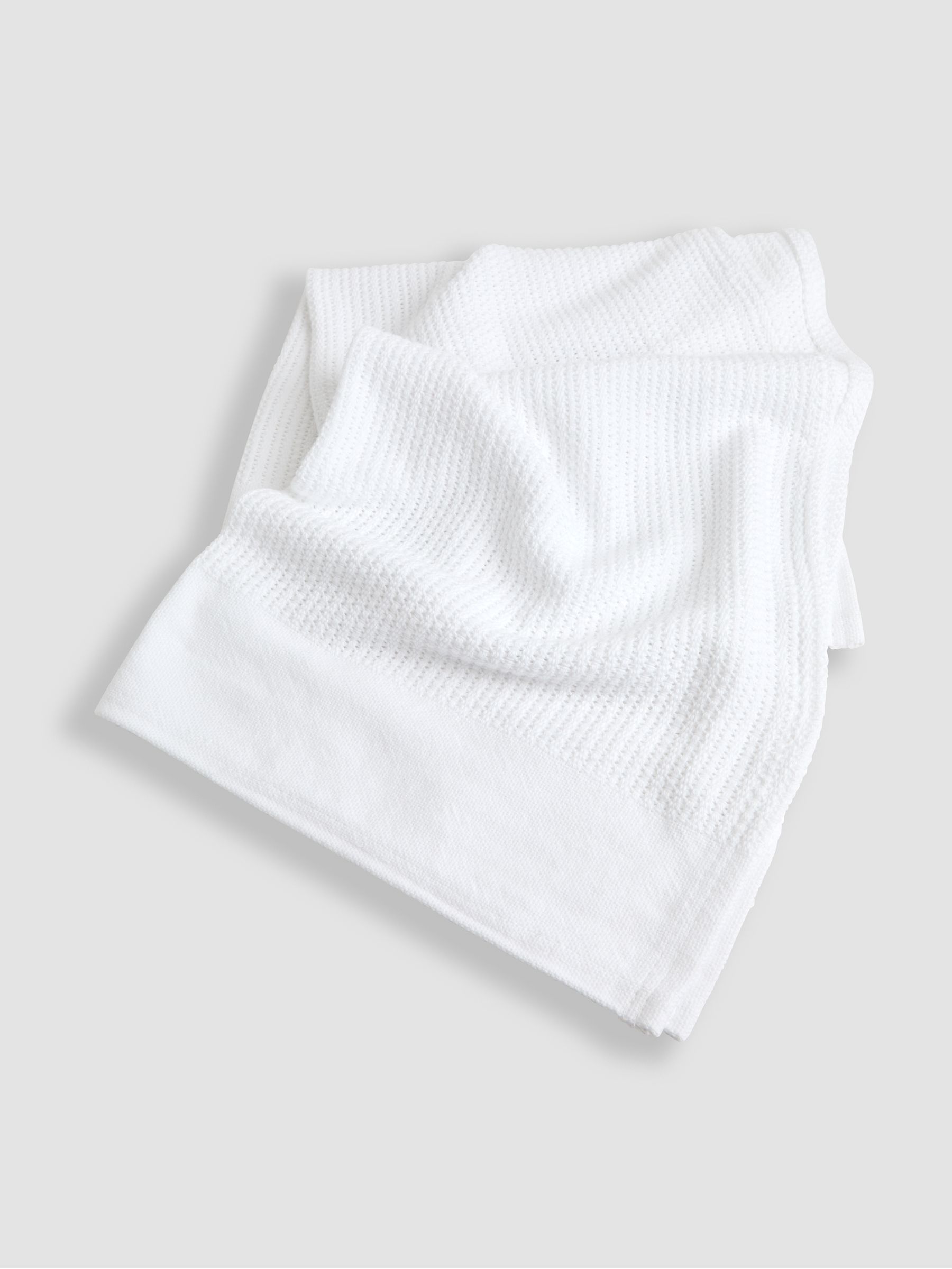 White Woven Cellular Blanket - Image 2 of 2 White Woven Cellular Blanket - Image 2 of 2