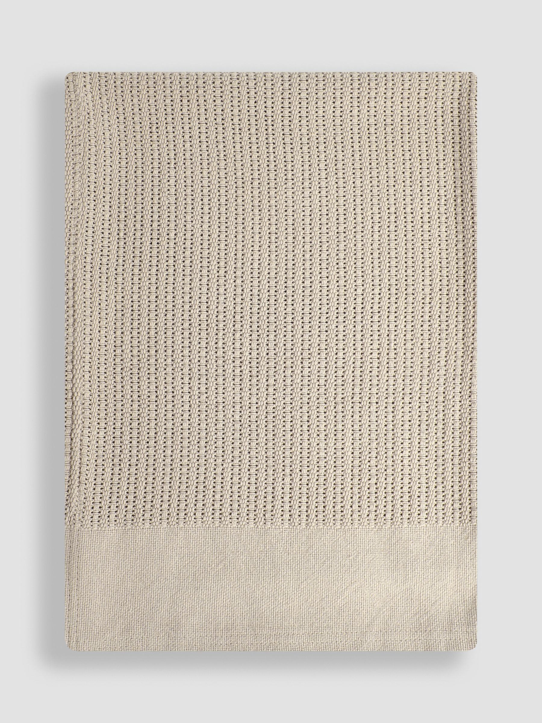 Oatmeal Woven Cellular Blanket - Image 2 of 2