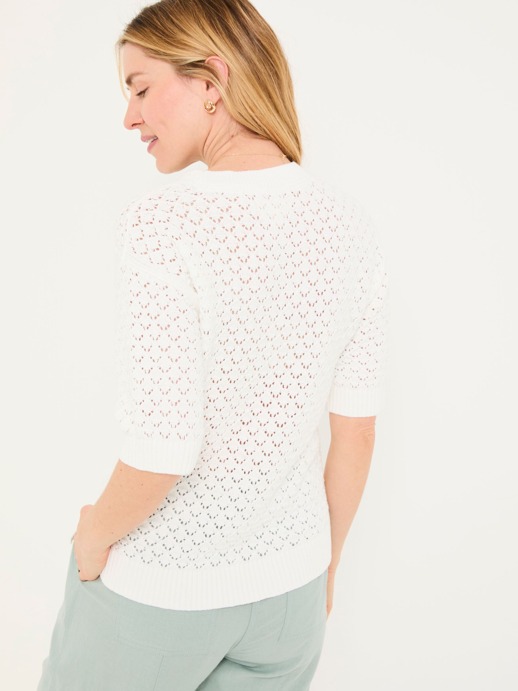 Maysie White Knitted T-Shirt - Image 2 of 6