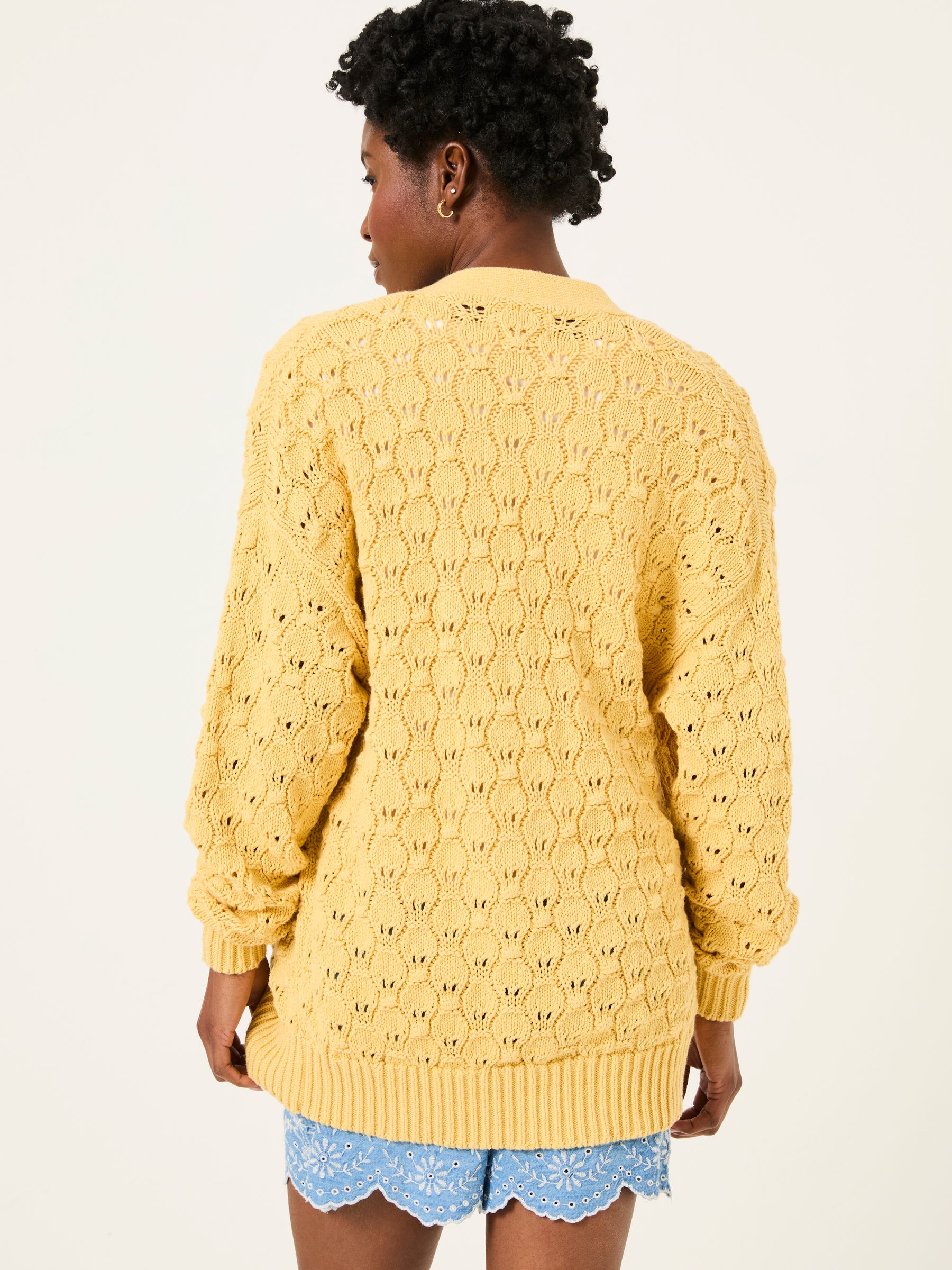 Yellow Beeble V-Neck Knitted Cardigan - Image 3 of 6