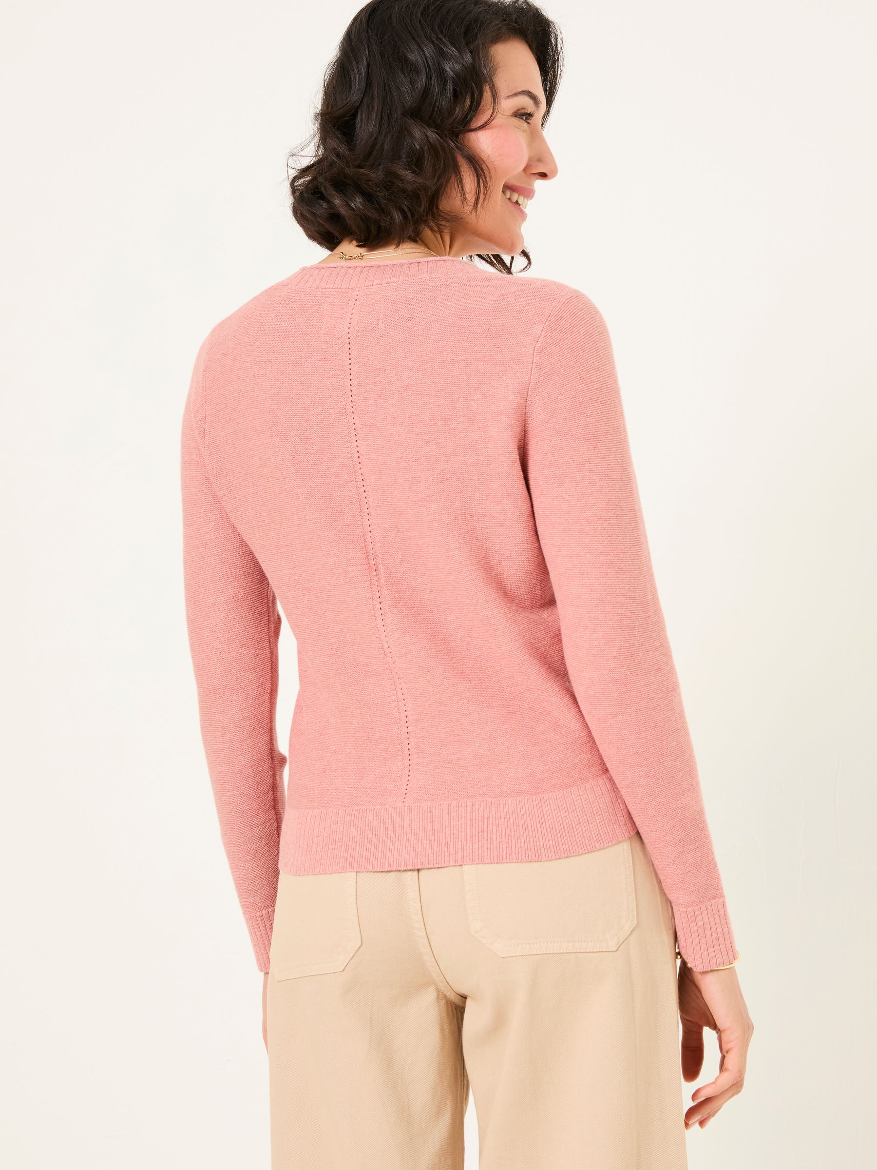Lucia Rose Pink V-Neck Knitted Cardigan - Image 2 of 5