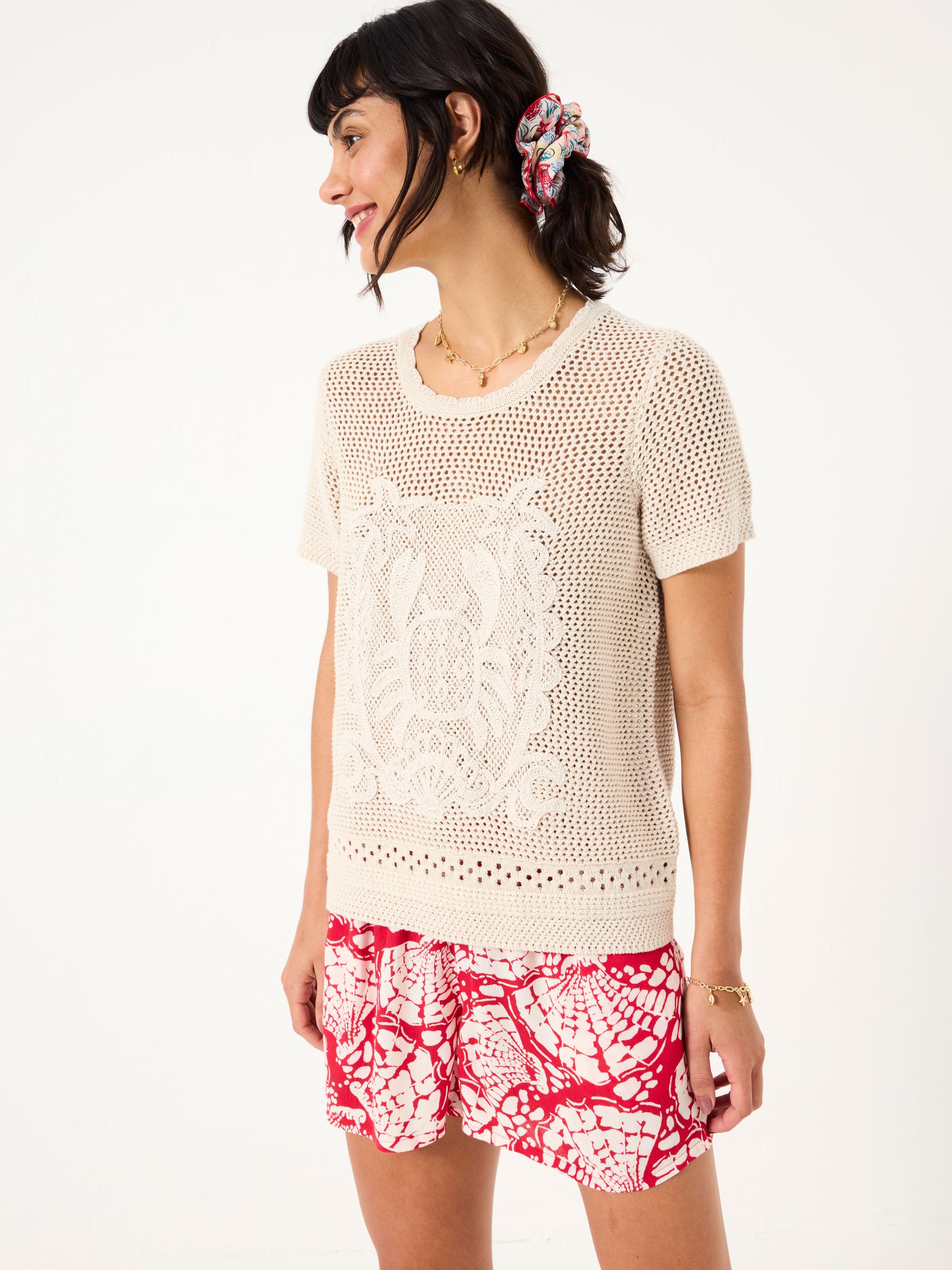 Natural Crab Pattern Knitted T Shirt - Image 2 of 8