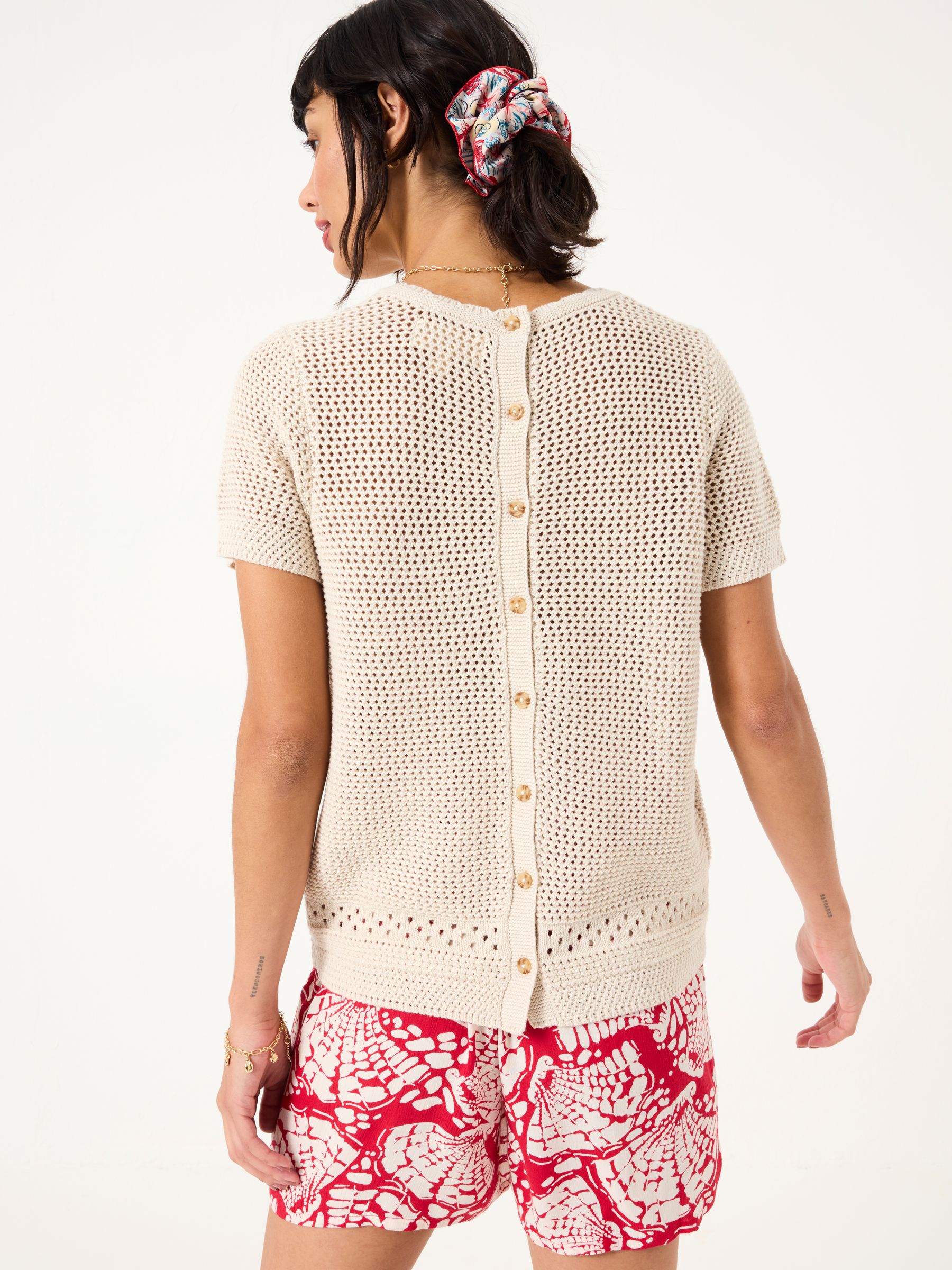 Natural Crab Pattern Knitted T Shirt - Image 3 of 8