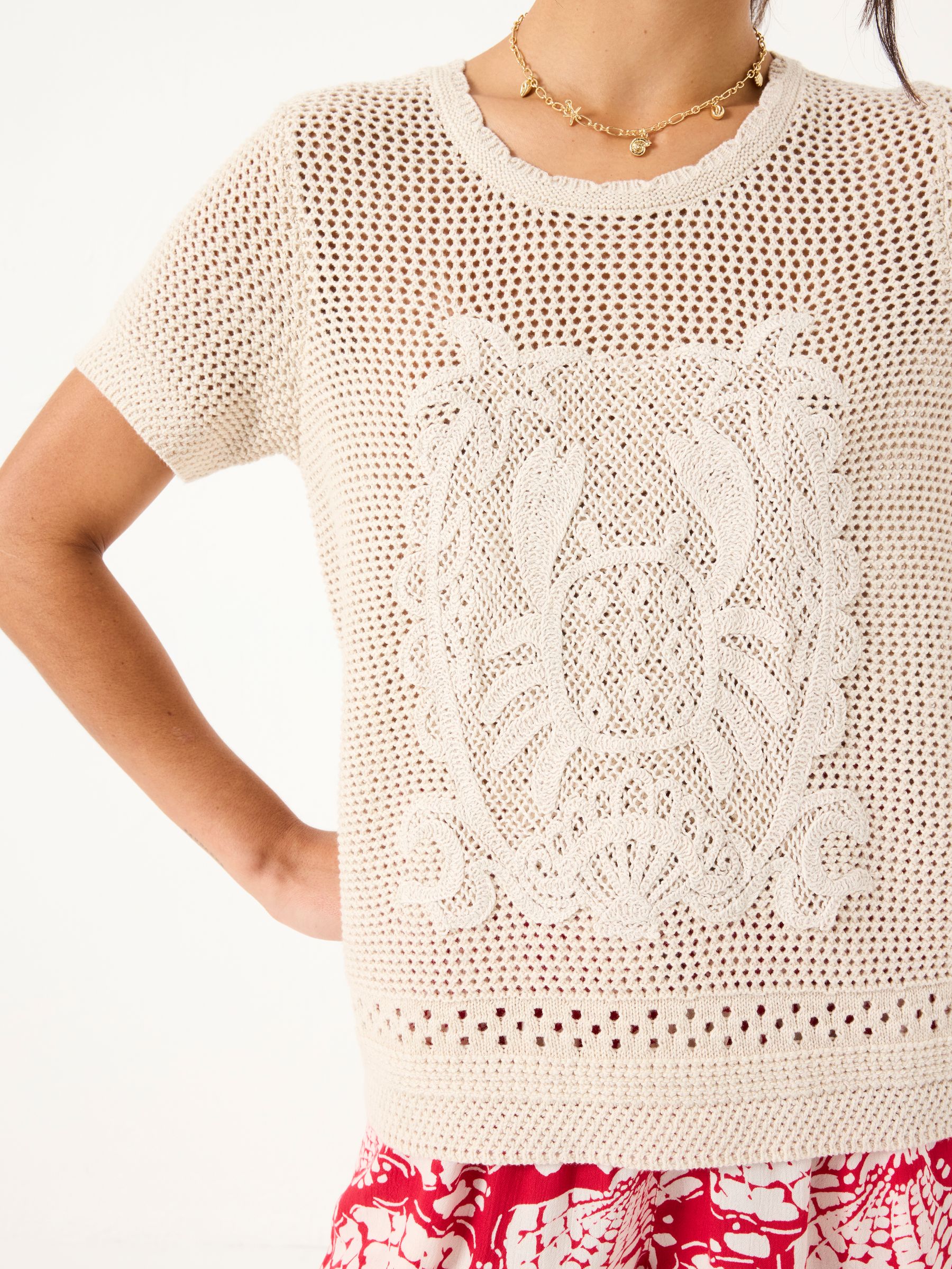 Natural Crab Pattern Knitted T Shirt - Image 6 of 8