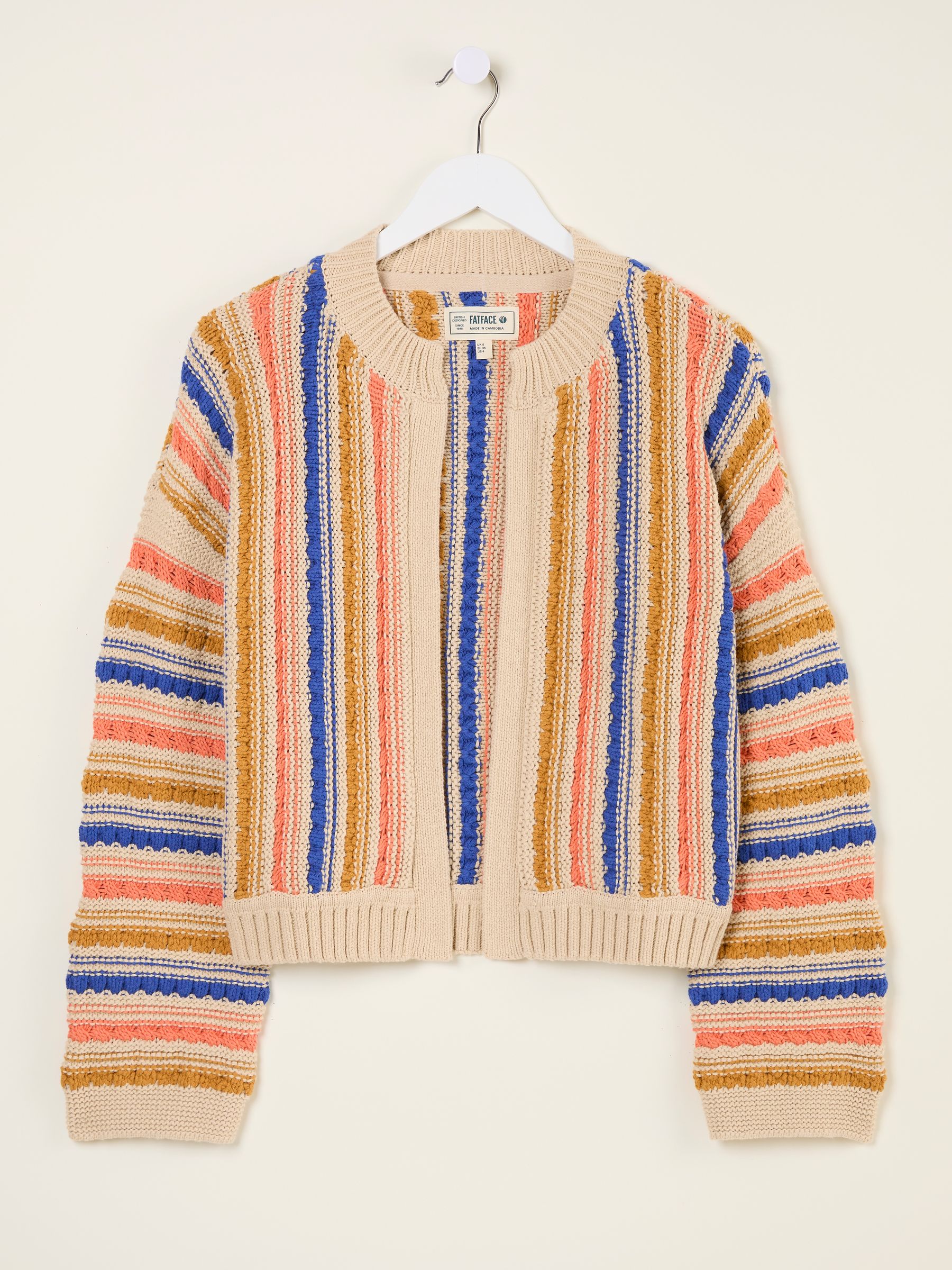 Summer Natural Textured Stripe Cardigan - Image 5 of 6