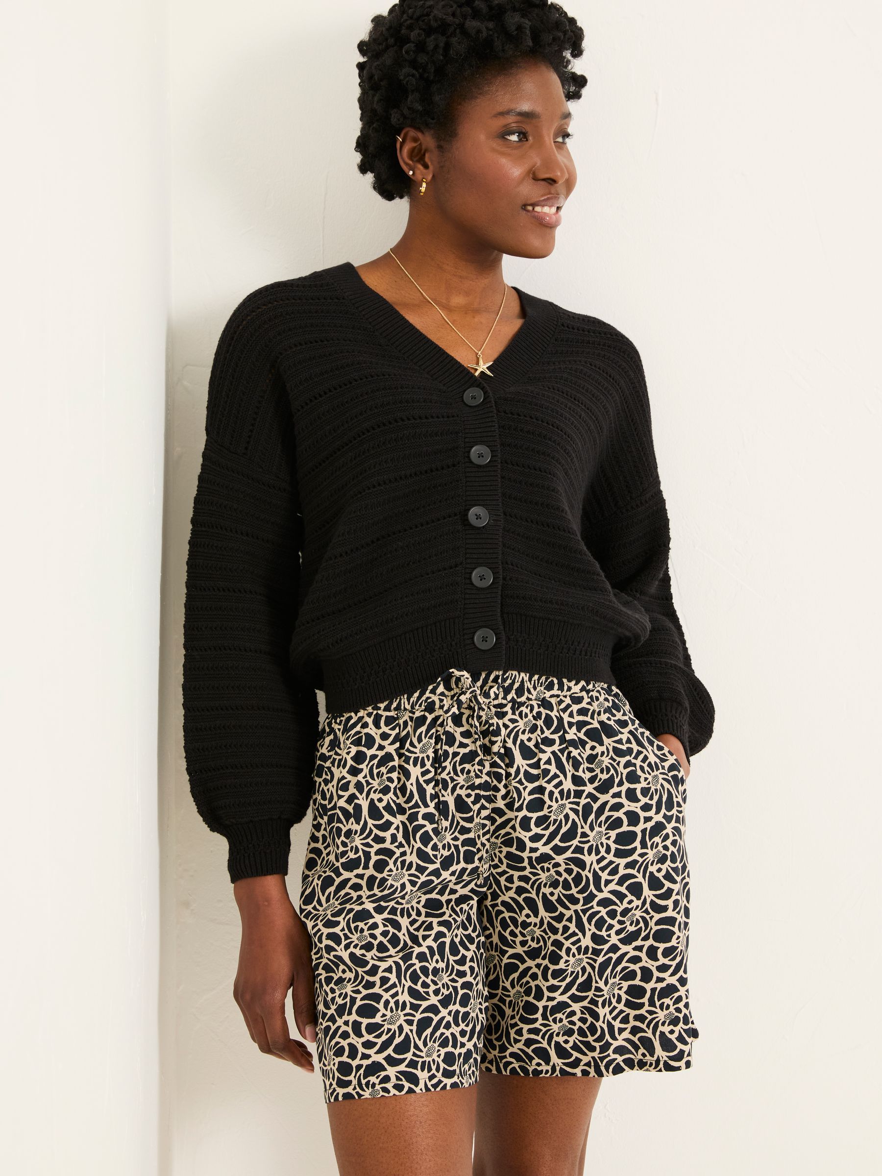 Annie Black Knitted Cardigan | FatFace USA