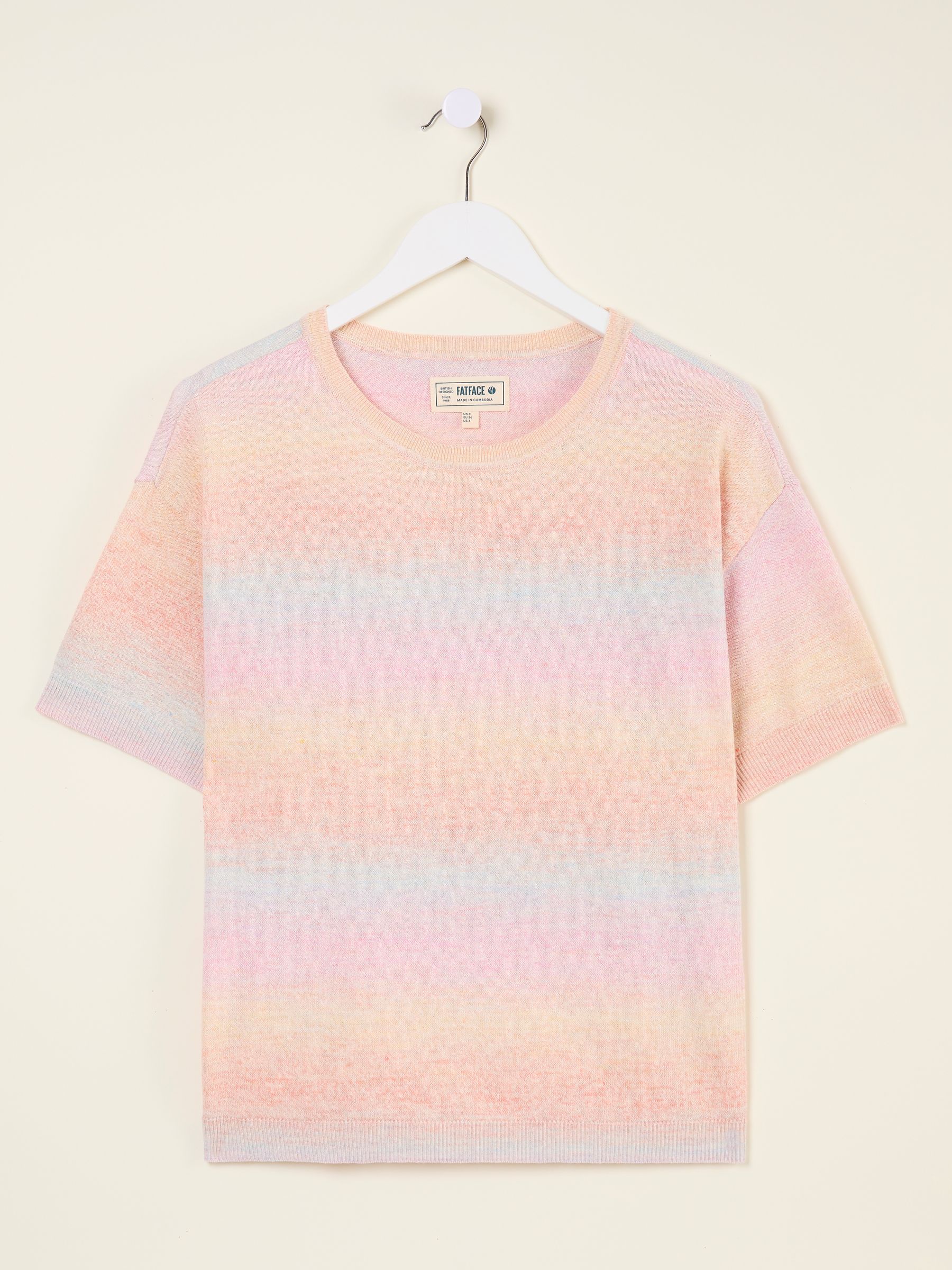 Pink Ombre Stripe Knitted Tee - Image 7 of 8
