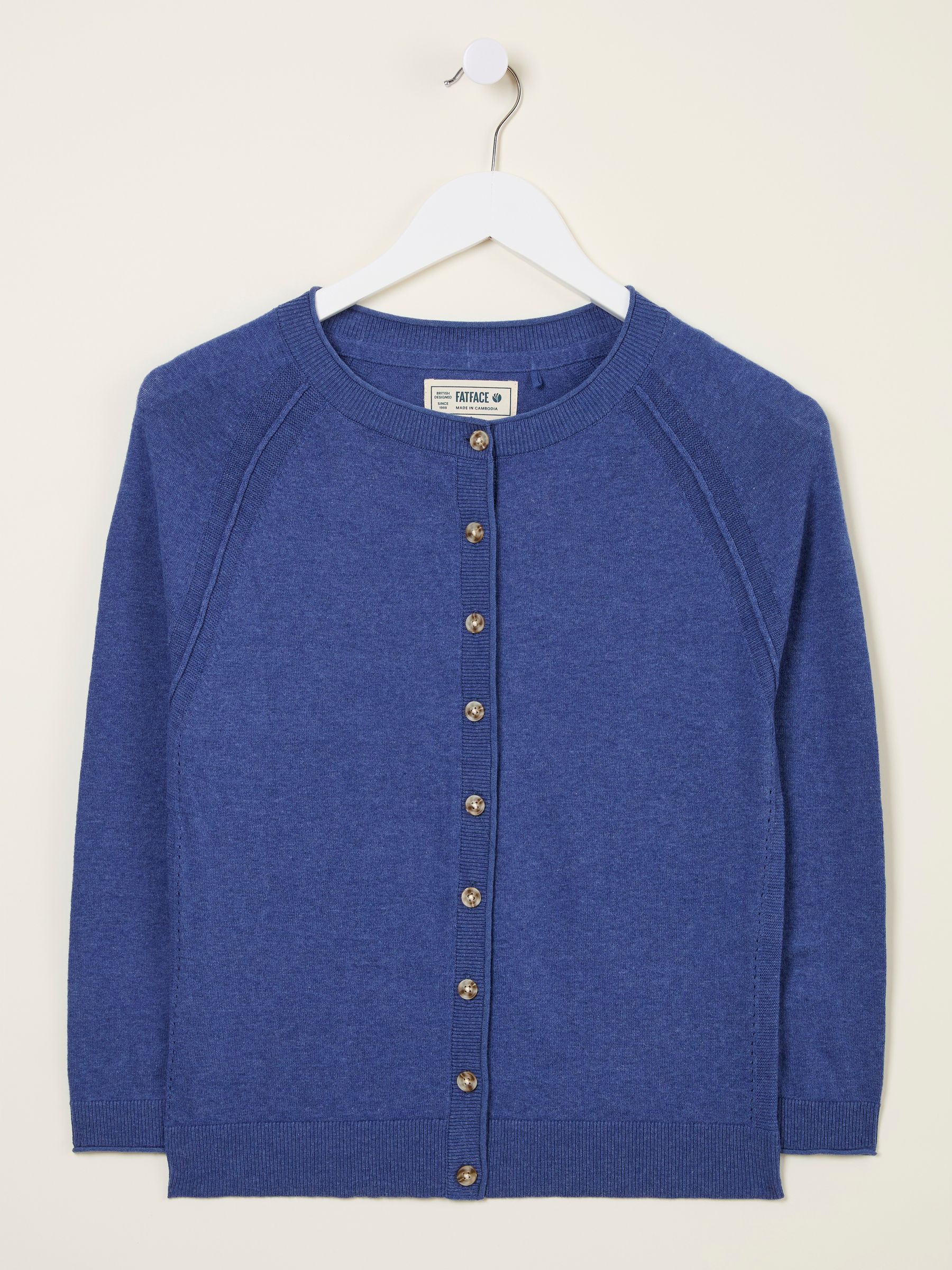 Rose Bright Blue Crew Neck Cardigan - Image 6 of 6