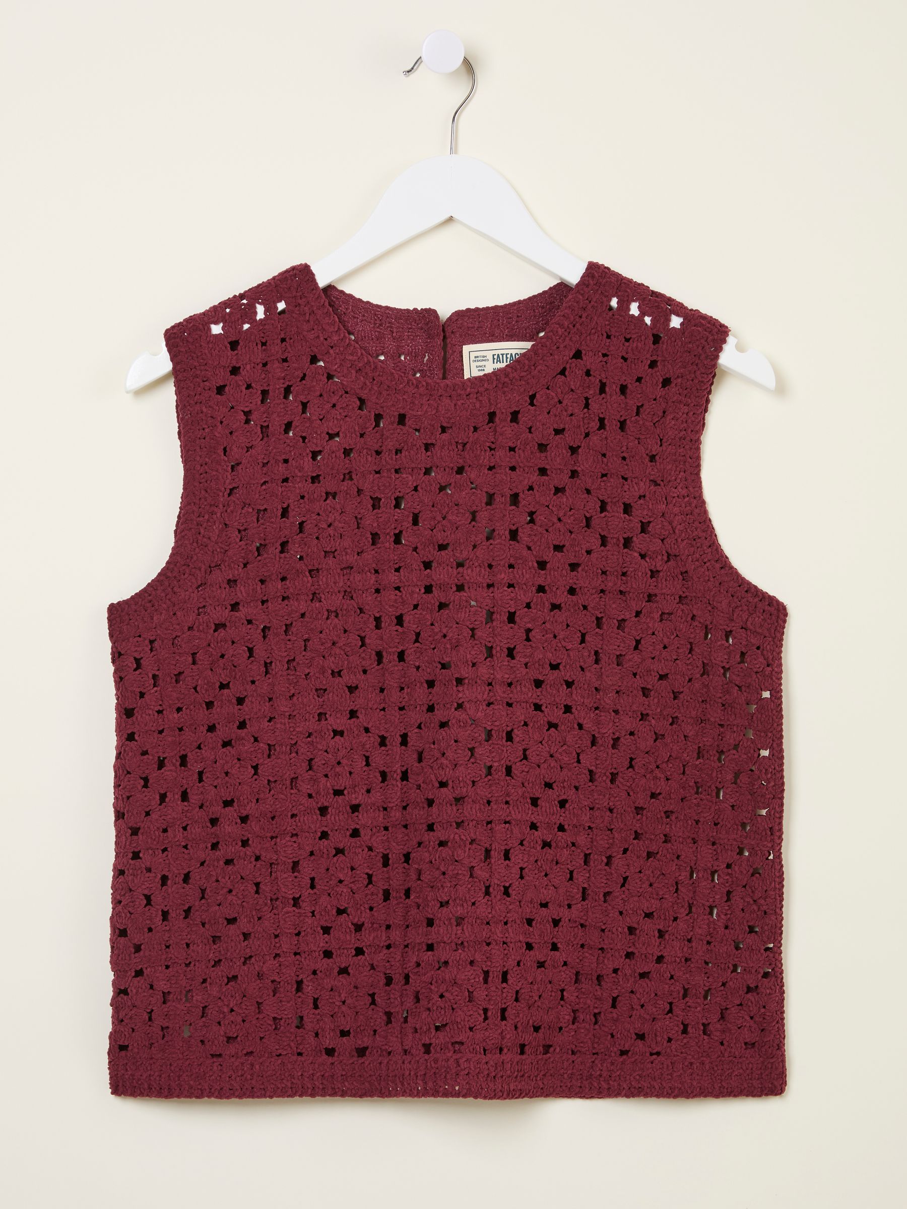 Finch Burgundy Red Knitted Crochet Tank - Image 5 of 6