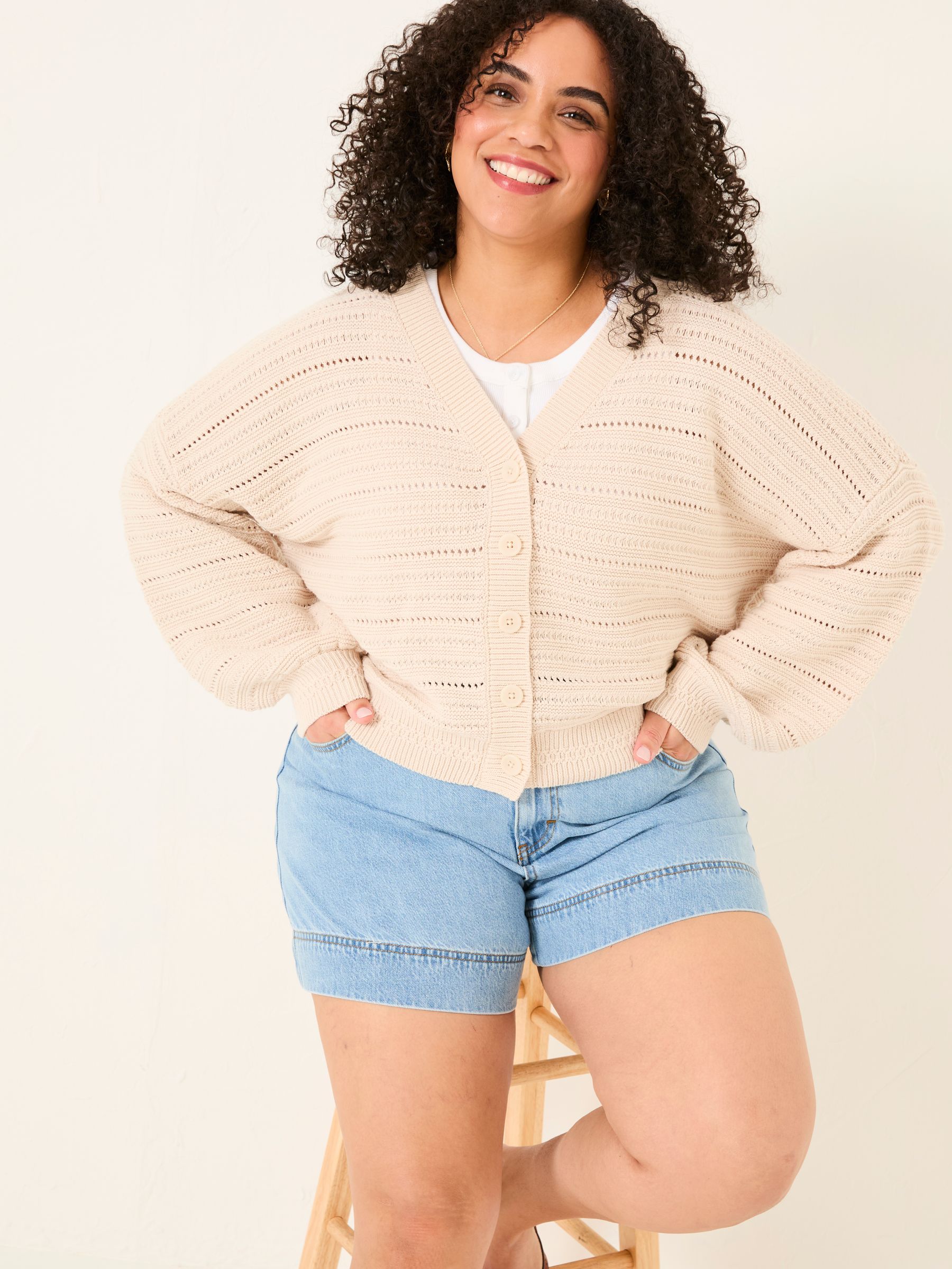 Annie Natural Knitted Cardigan - Image 7 of 9