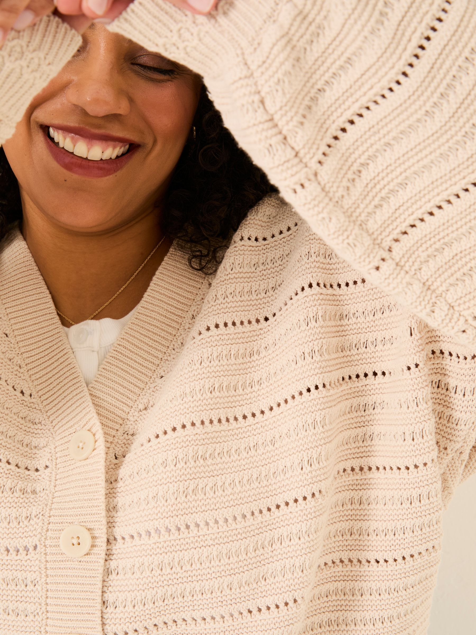 Annie Natural Knitted Cardigan - Image 8 of 9