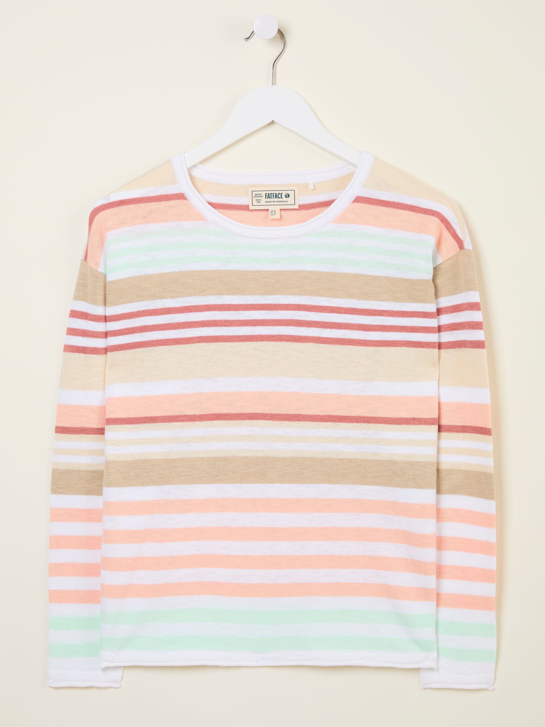 Izzy White Knitted Stripe Jumper - Image 5 of 5