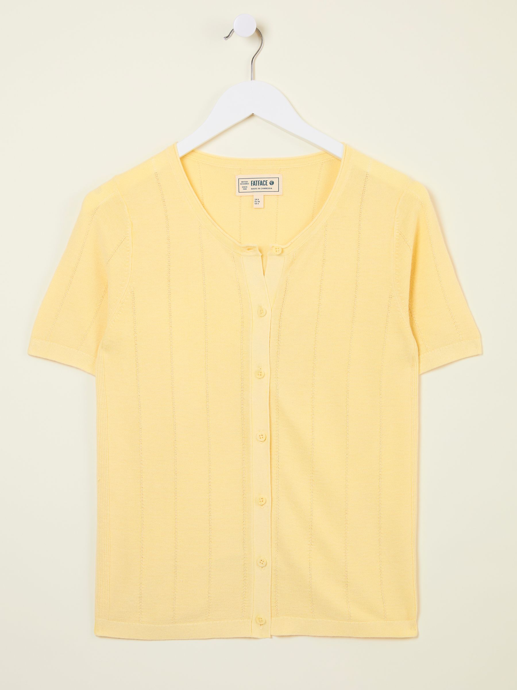 Lili Yellow Laundered Short Sleeve Cardigan - Image 5 of 5