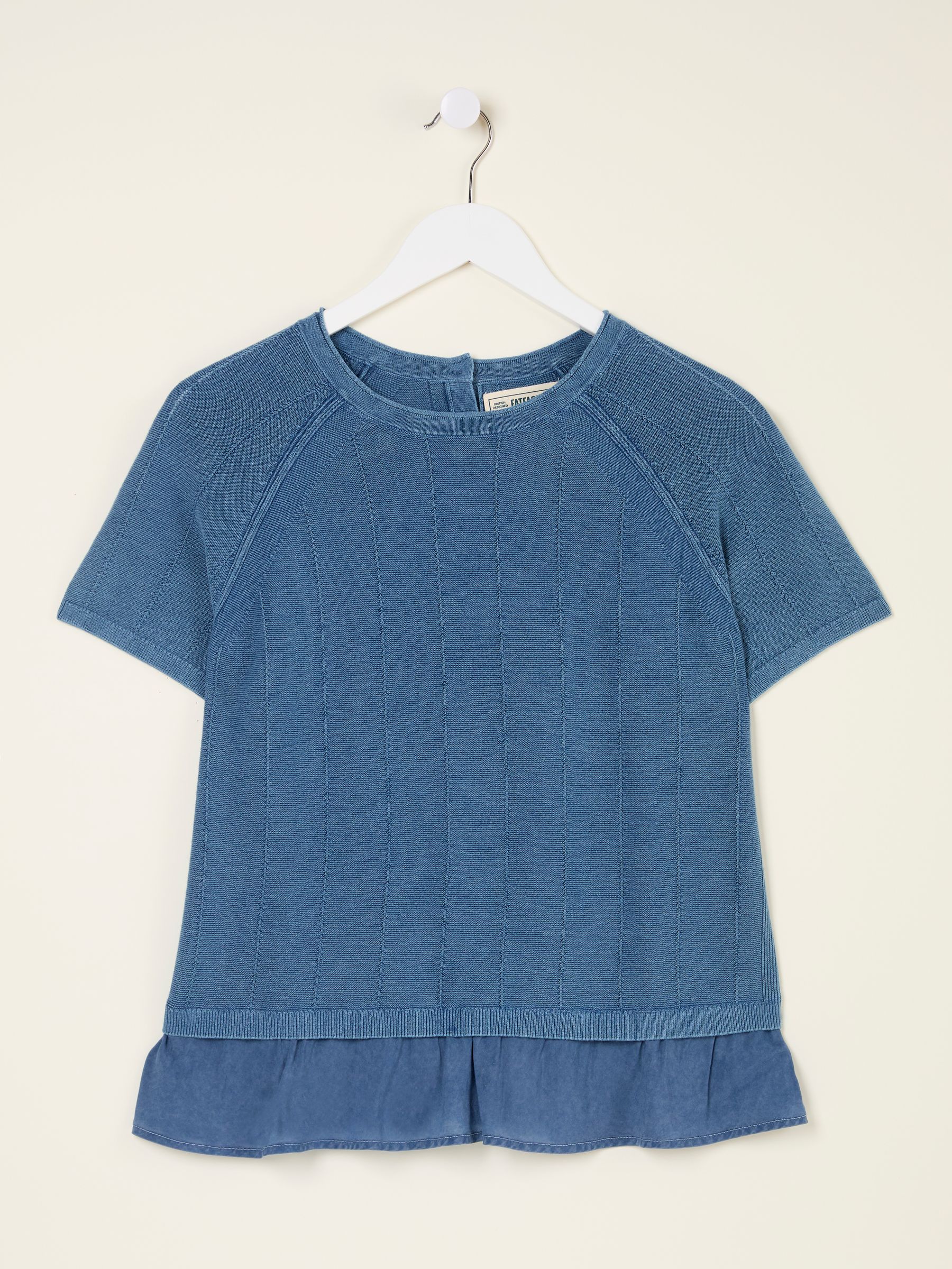 Lena Blue Laundered Woven Knit Top - Image 6 of 6